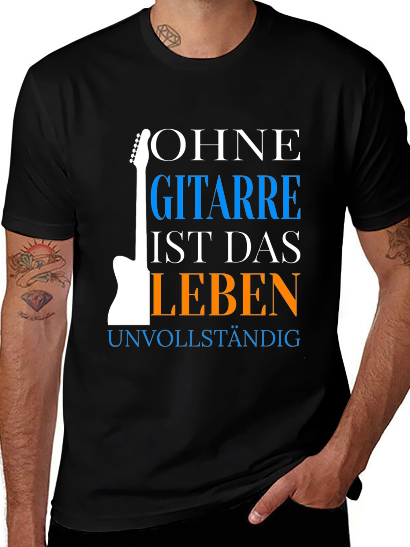 Variant 16 of Guitar Lover T-Shirt - Ohne Gitarre Ist Das Leben