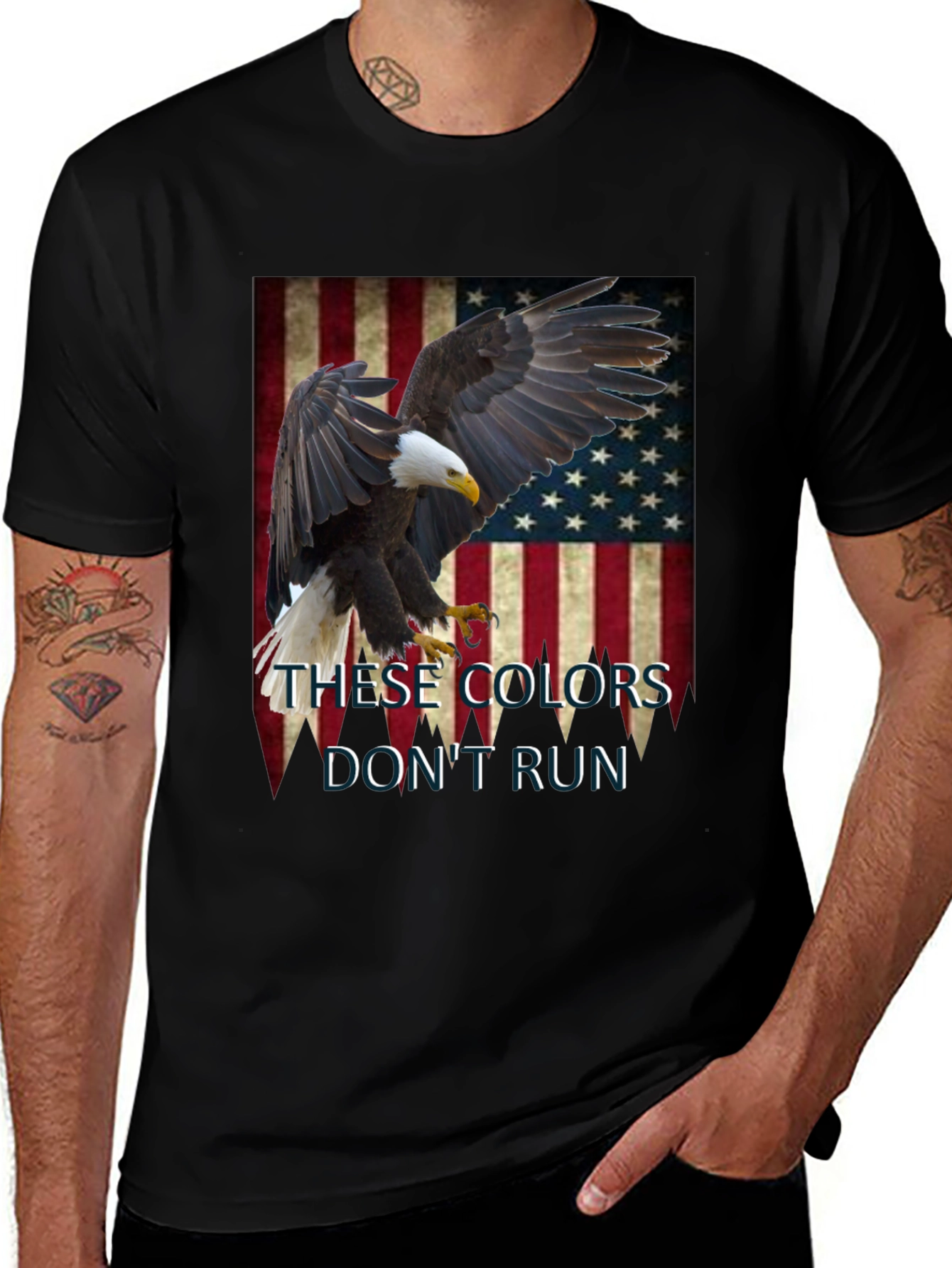 Patriotic Eagle Flag Graphic T-Shirt