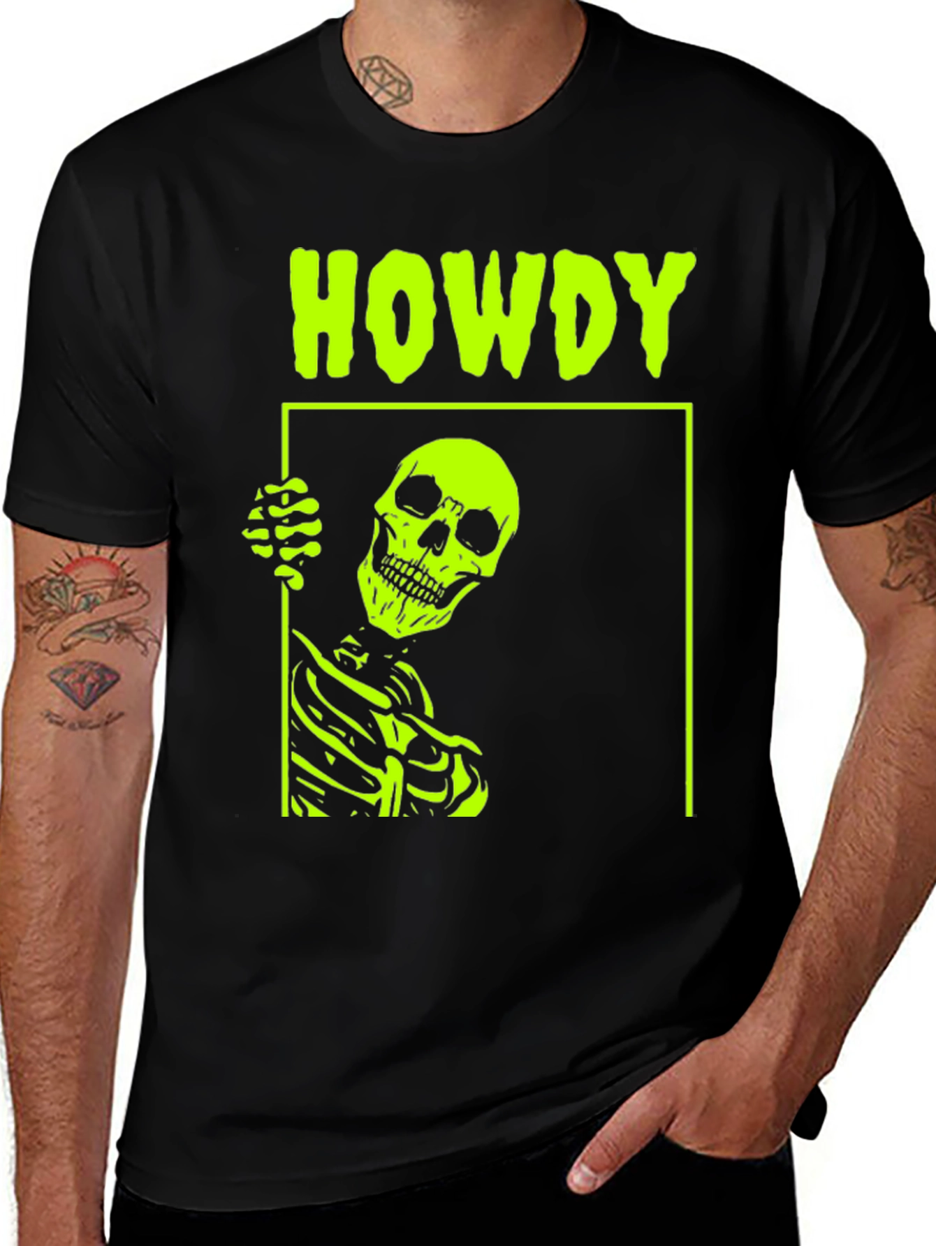 Variant 20 of Howdy Skeleton Graphic Tee - Bold & Edgy