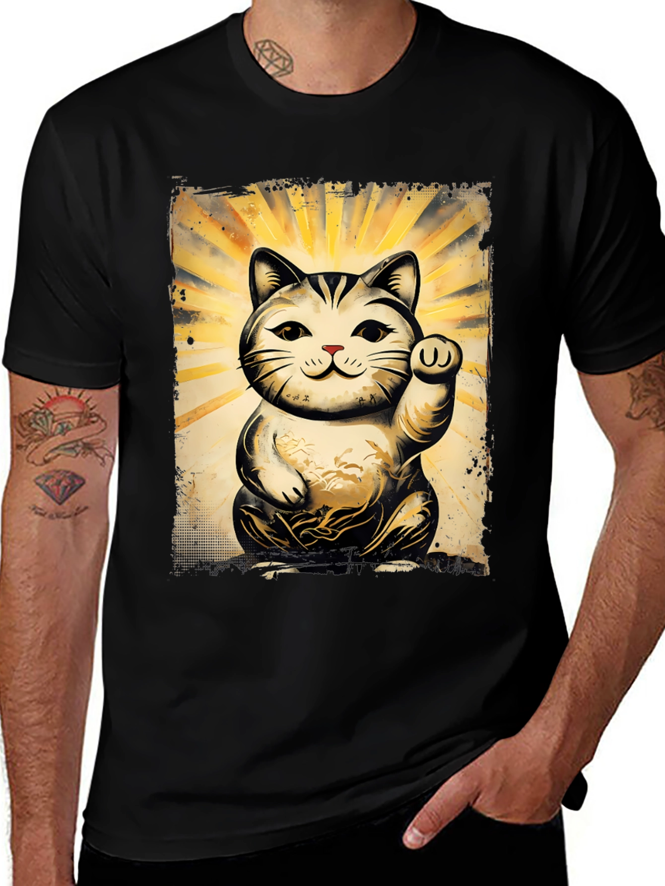 Variant 12 of Lucky Cat Graphic T-Shirt - Unisex Soft Cotton Tee