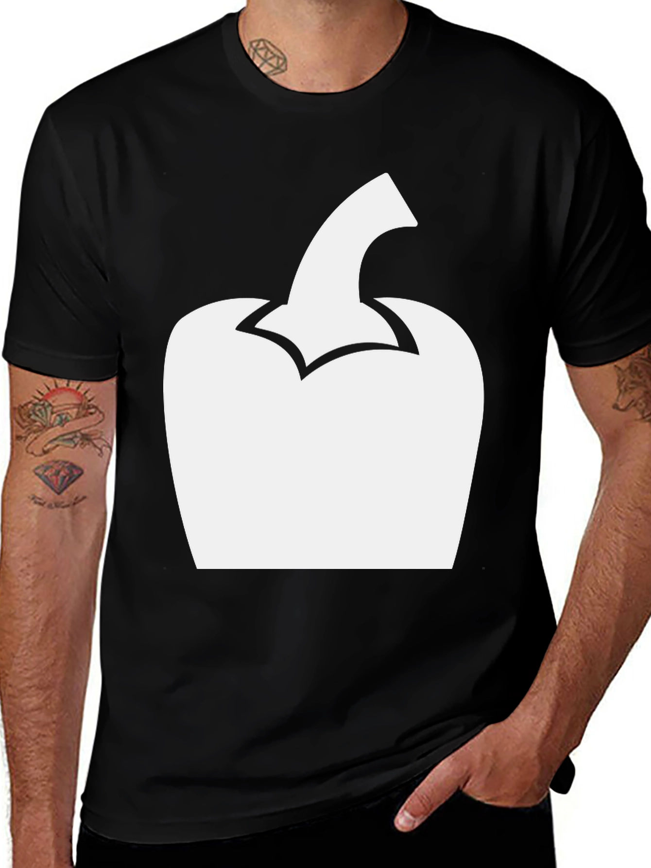 Variant 13 of Pepper Graphic Tee - Casual Black T-Shirt