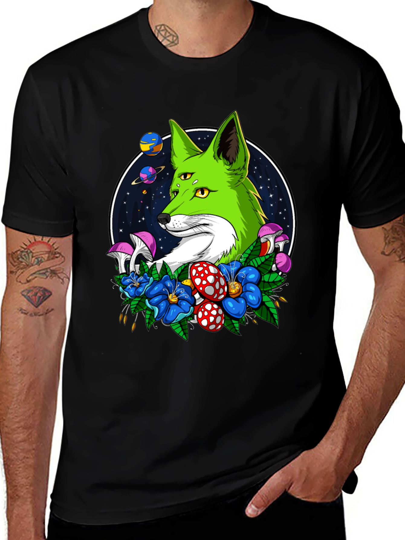 Variant 17 of Psychedelic Fox T-Shirt - 3-Eyed Design