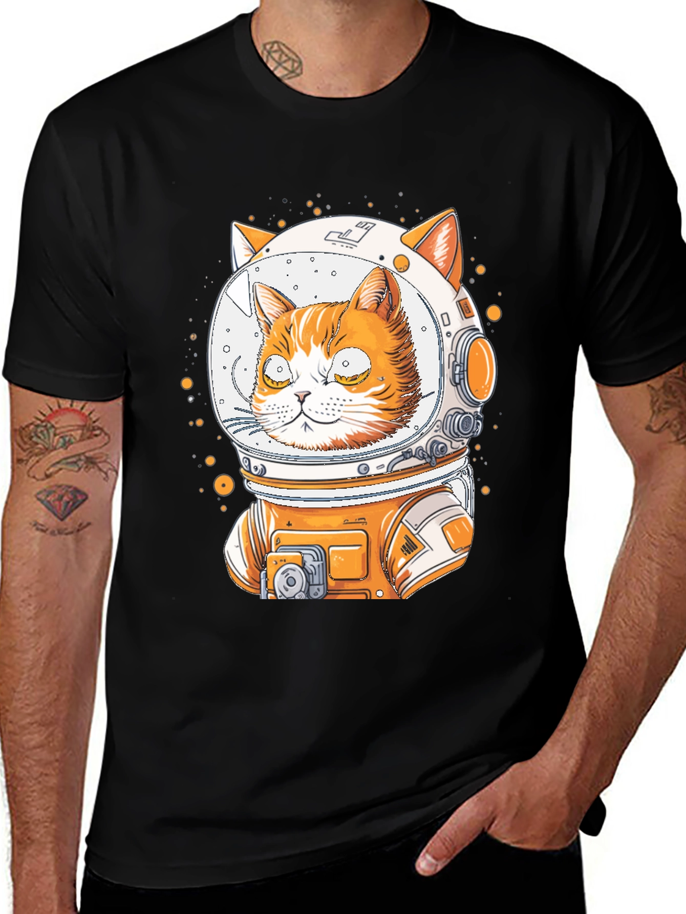 Variant 4 of Astronaut Cat Graphic T-Shirt