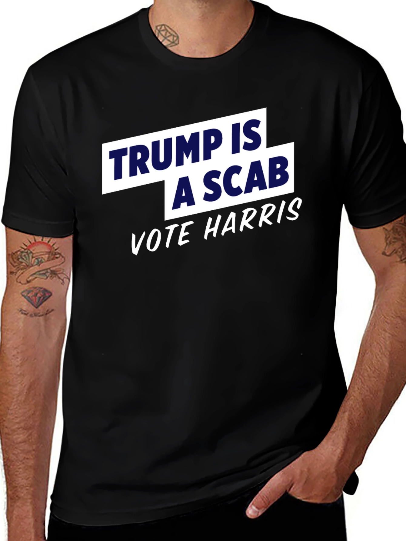 Trump is a Scab, Vote Harris T-Shirt