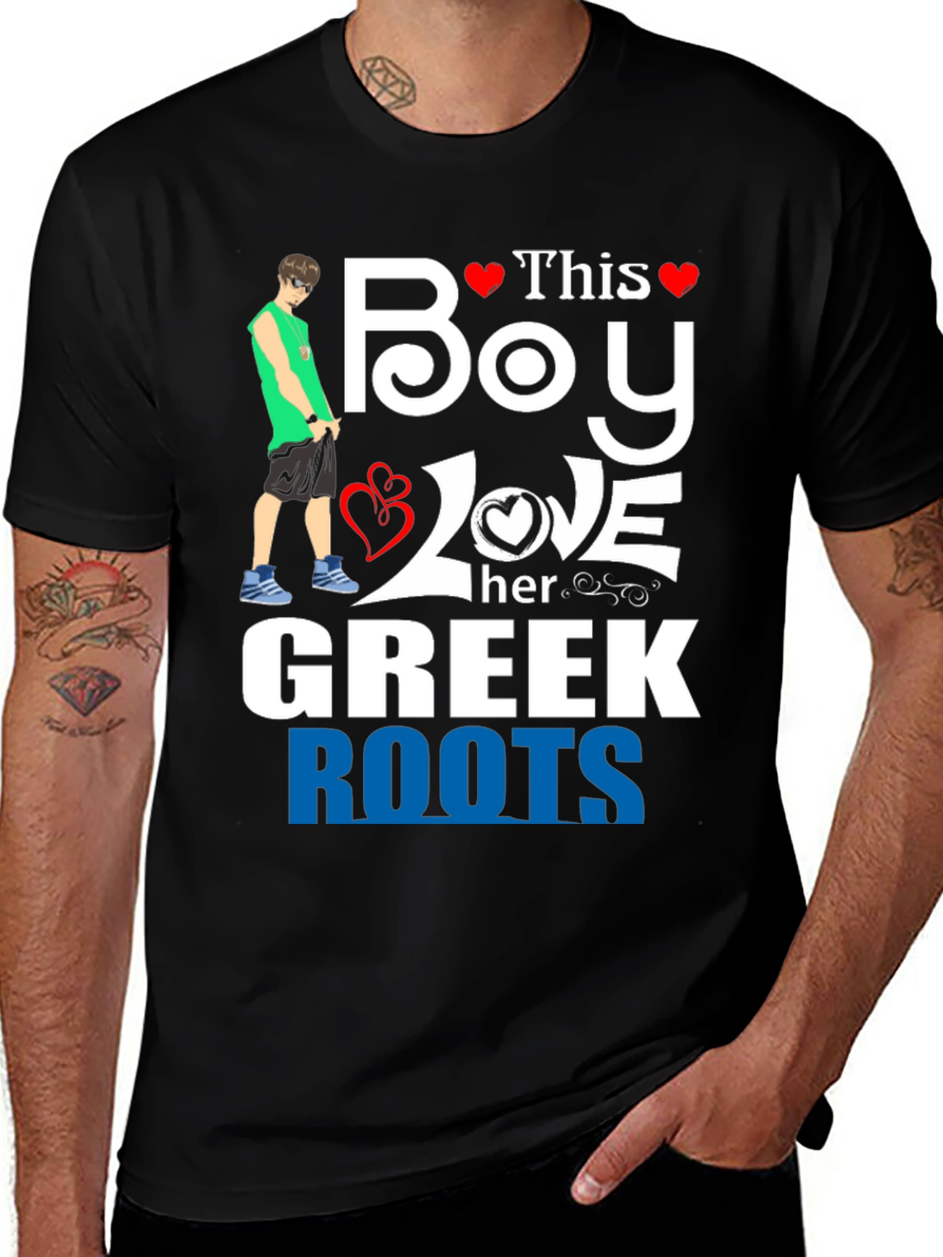 Variant 30 of This Boy Loves Her Greek Roots Graphic Tee