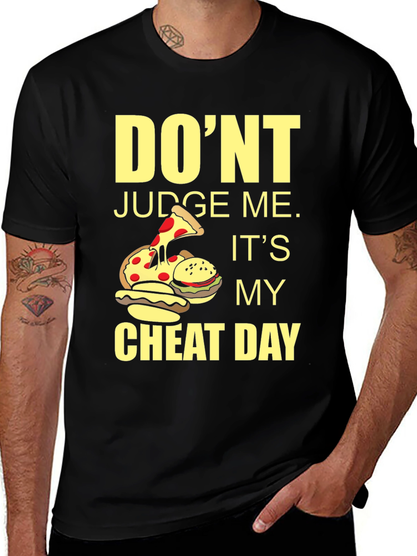 Variant 21 of Don't Judge Me Cheat Day Graphic Tee