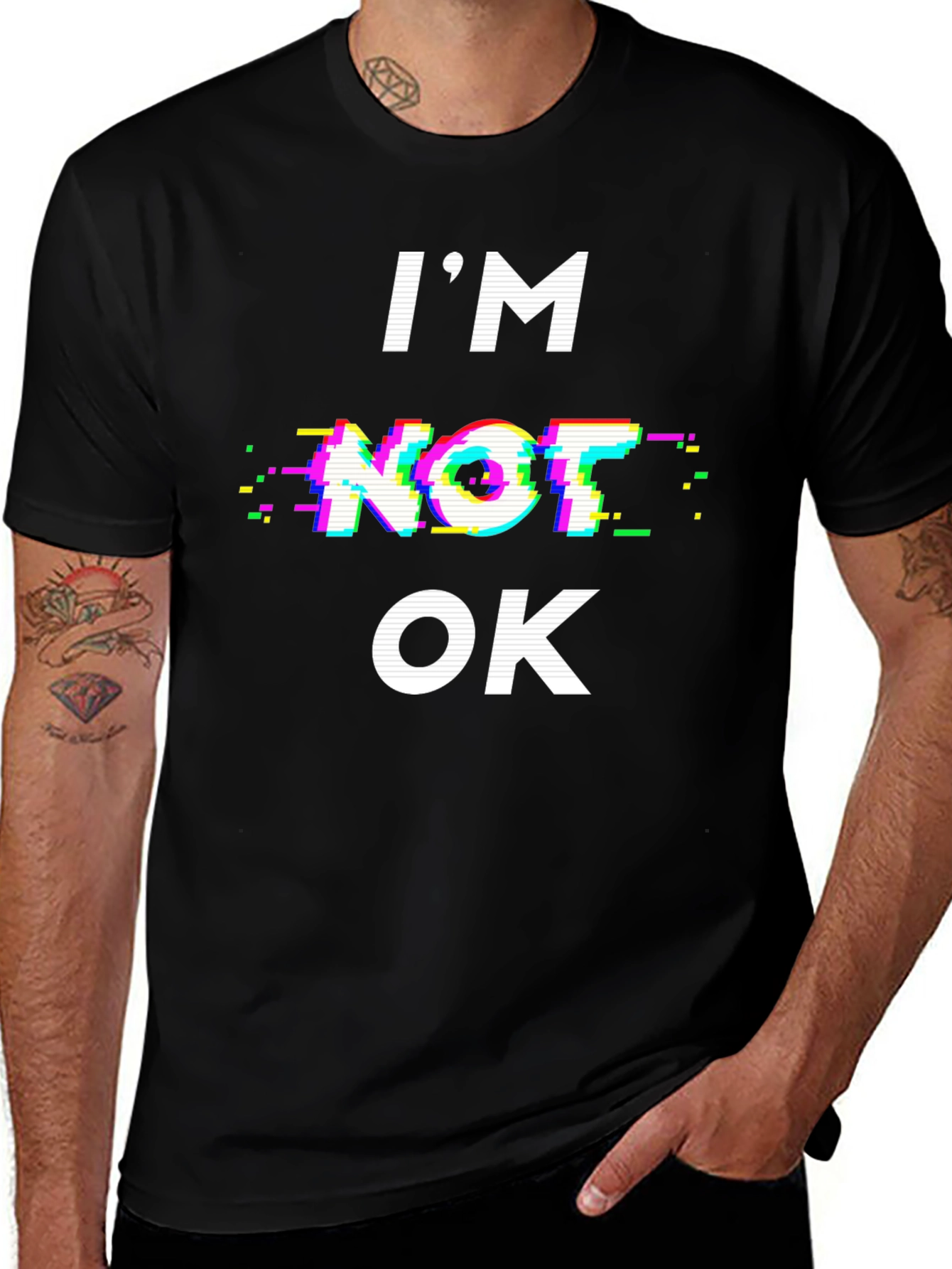 Variant 25 of I'm Not OK Graphic Tee - Black