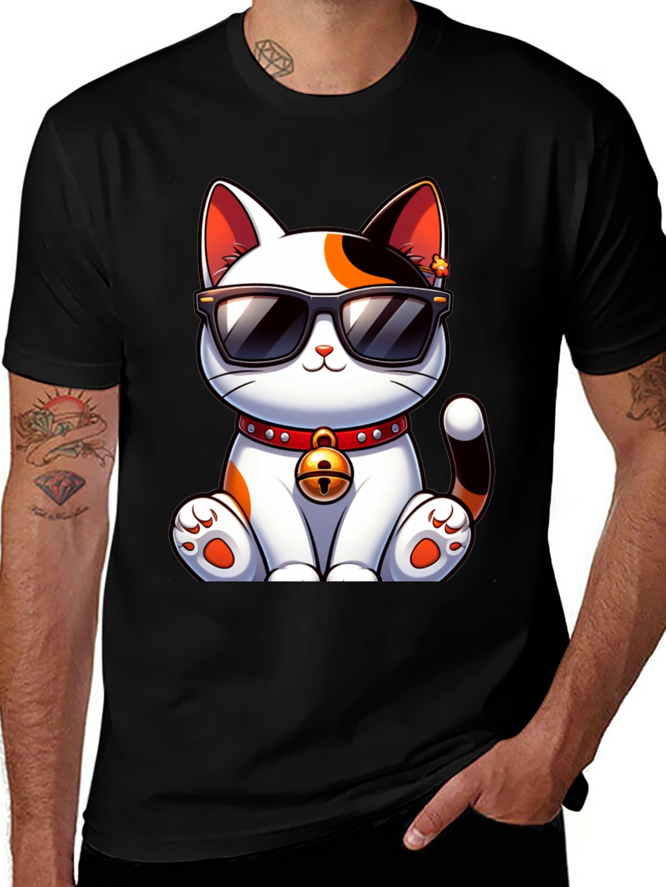 Variant 16 of Cool Cat T-Shirt - Trendy Feline Graphic Tee