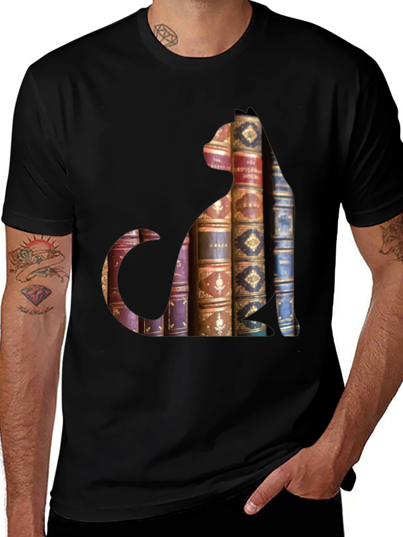 Variant 10 of Cat Books T-Shirt - Unique Book Lover Tee