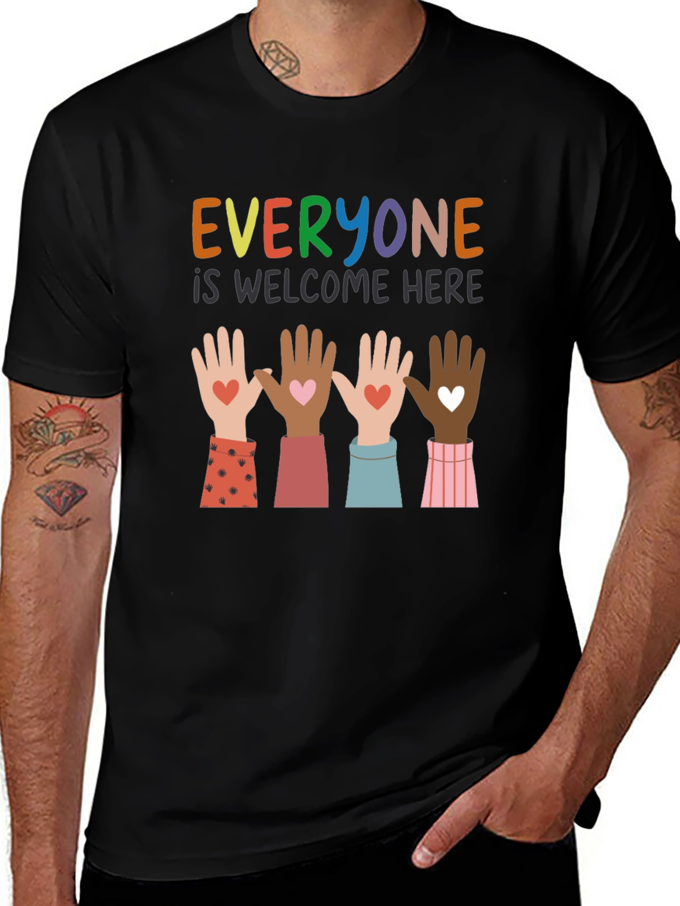 Variant 27 of Everyone is Welcome Here Graphic T-Shirt