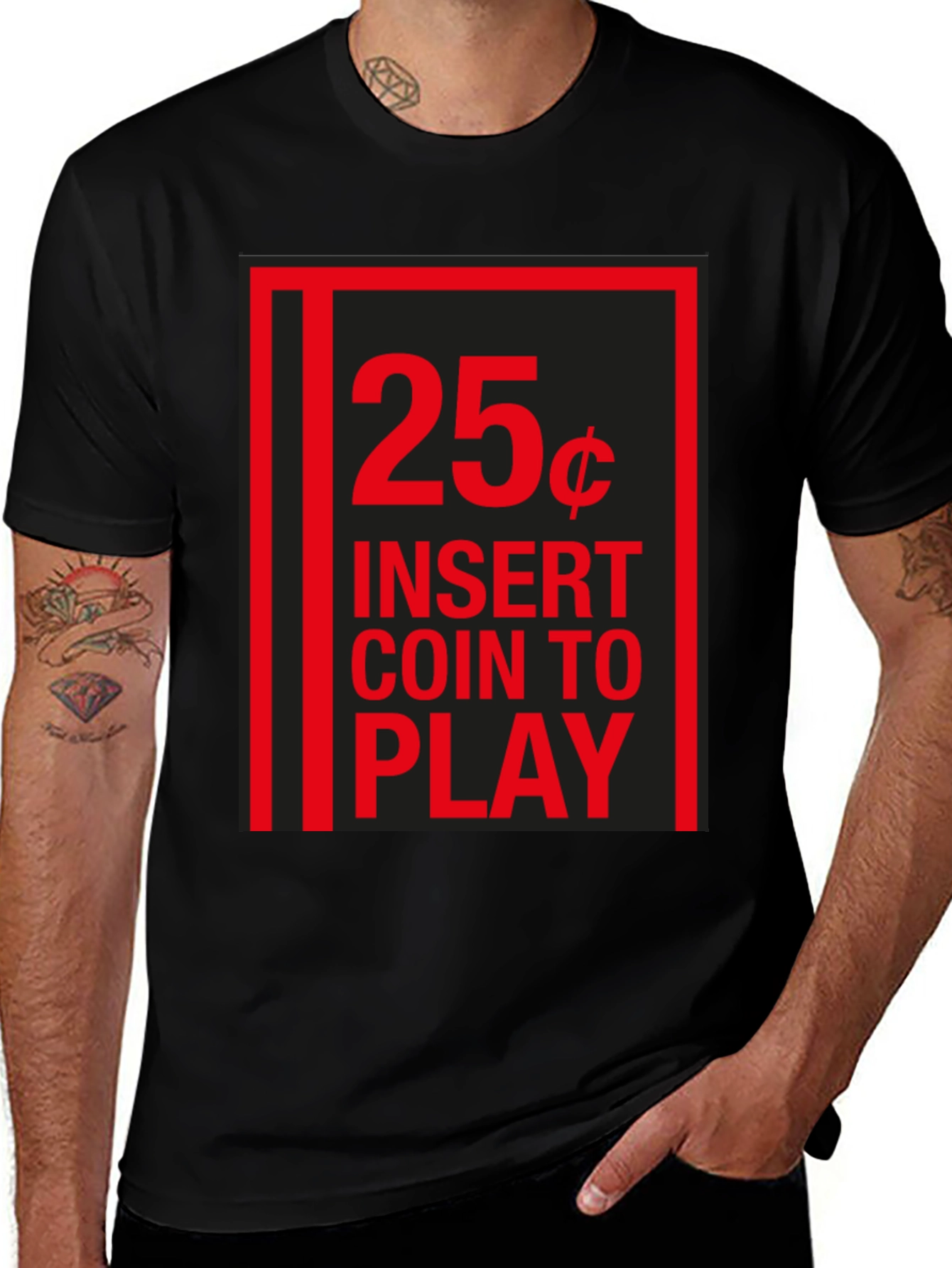 Variant 14 of 25 Cent Insert Coin to Play Black T-Shirt