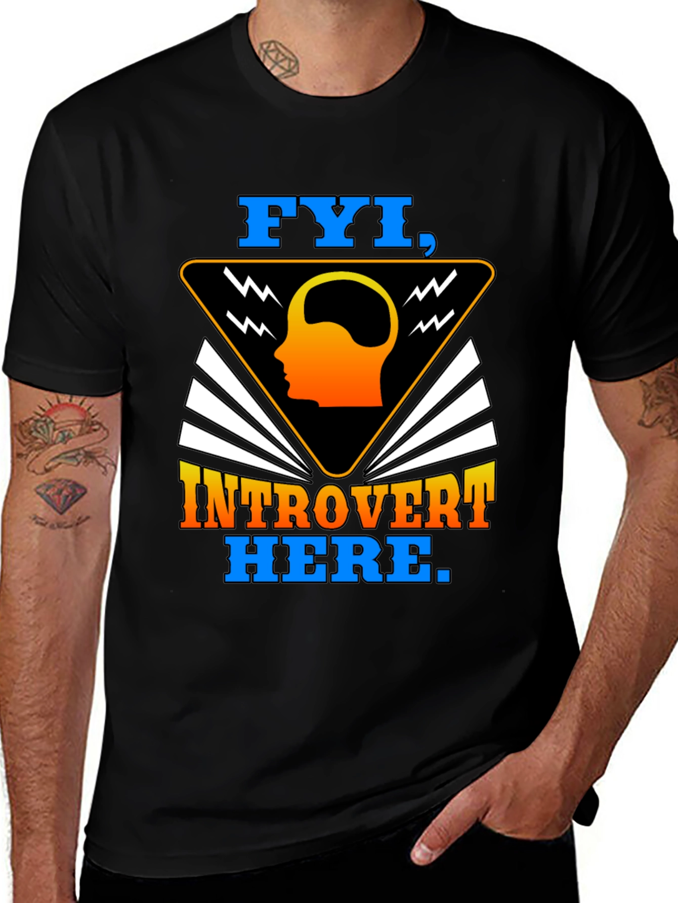 Variant 20 of Introvert Here Graphic Tee - FYI Introvert T-Shirt