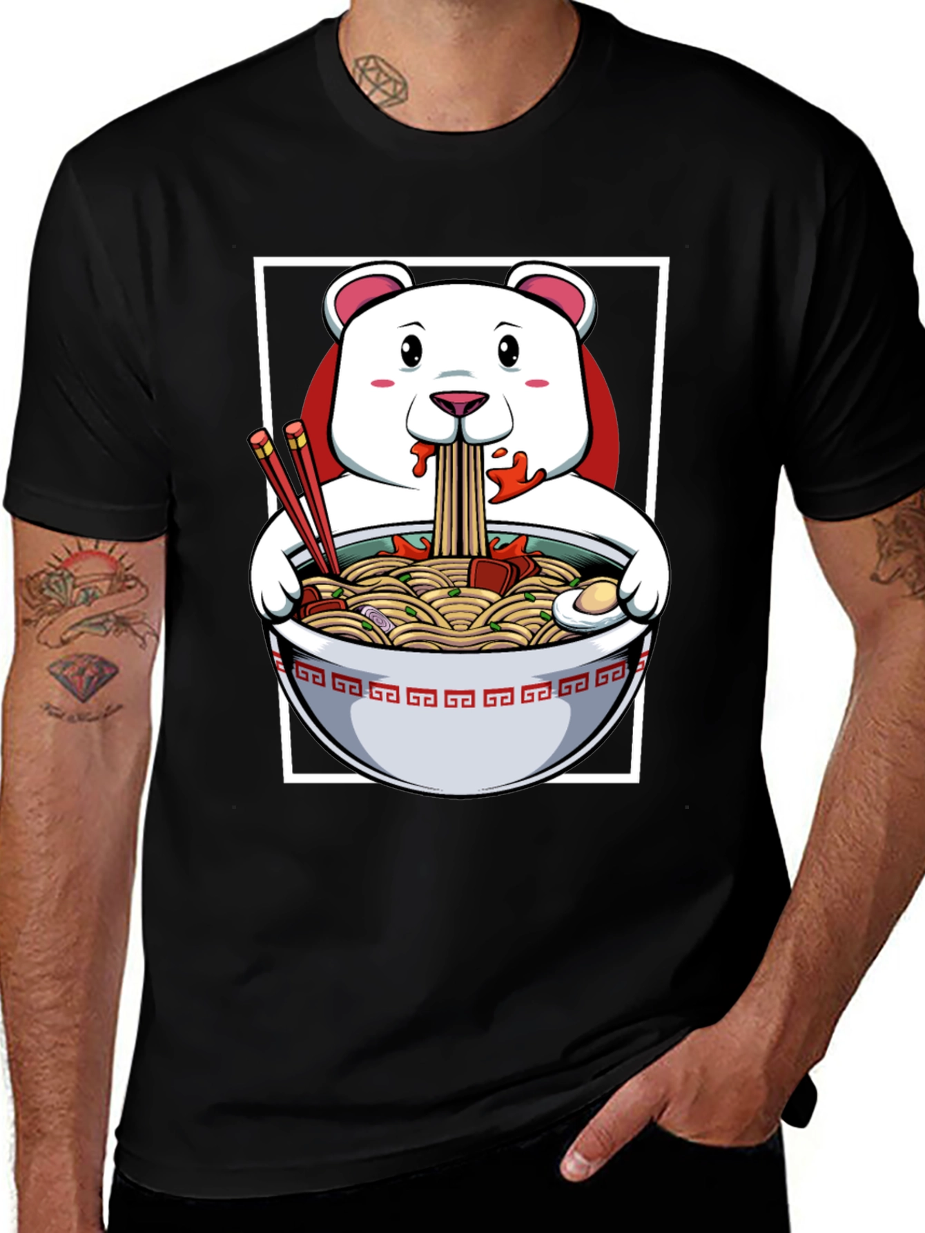 Variant 10 of Ramen Bear Graphic Tee - Anime Style Comfort