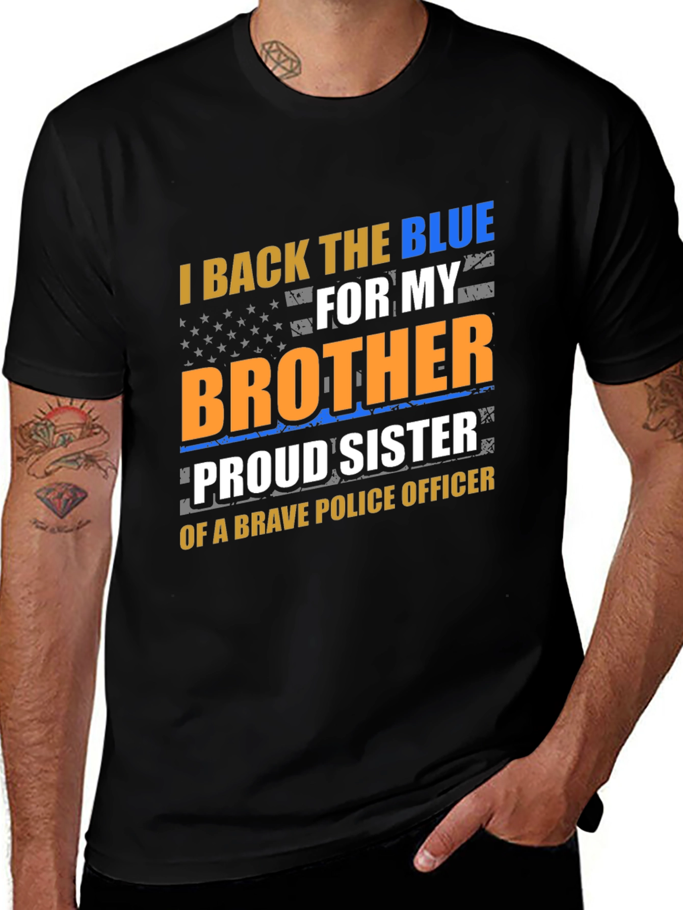 Variant 12 of I Back the Blue Brother/Sister Police Officer T-Shirt
