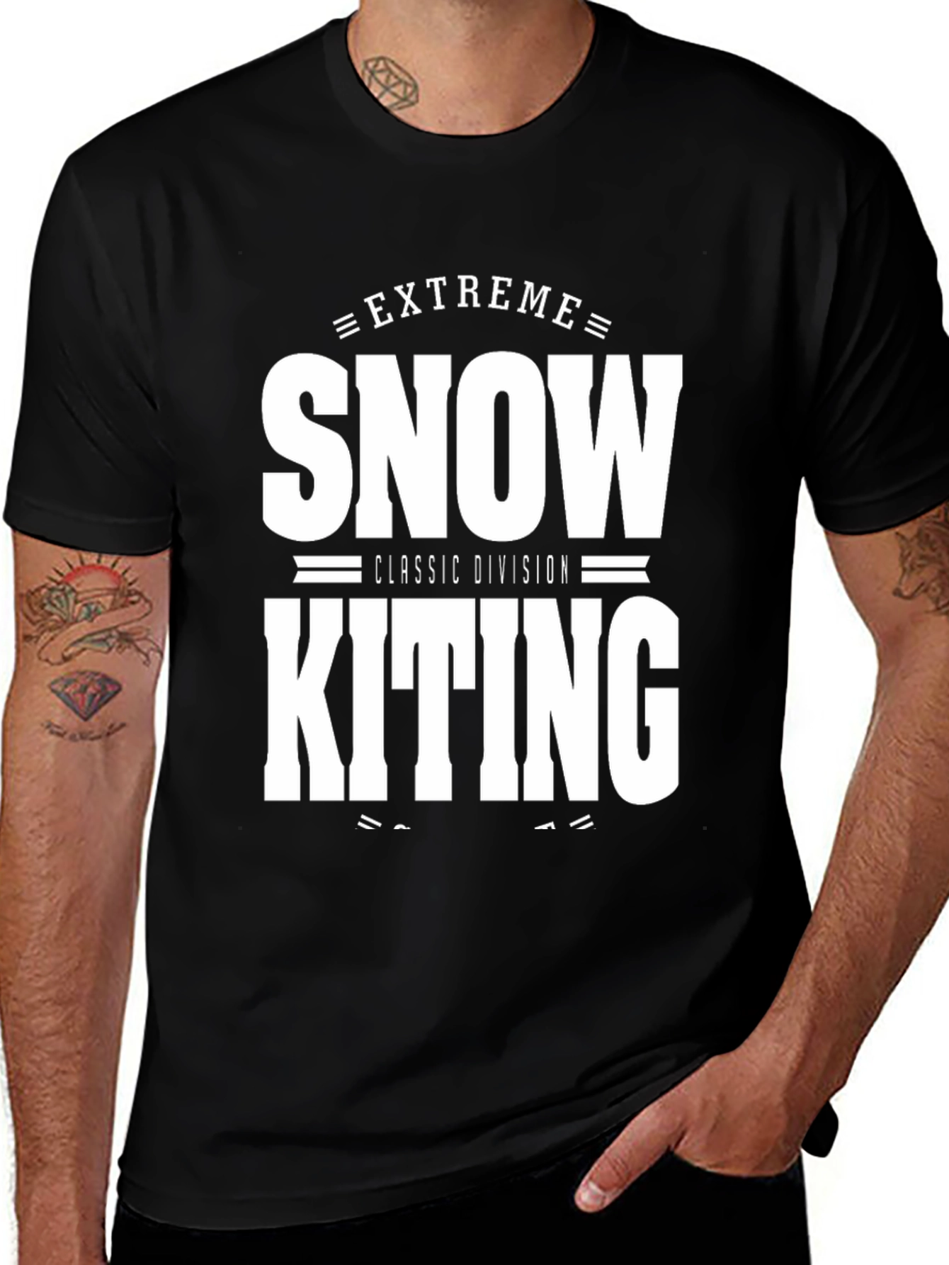 Variant 5 of Extreme Snow Kiting Classic Division Black T-Shirt