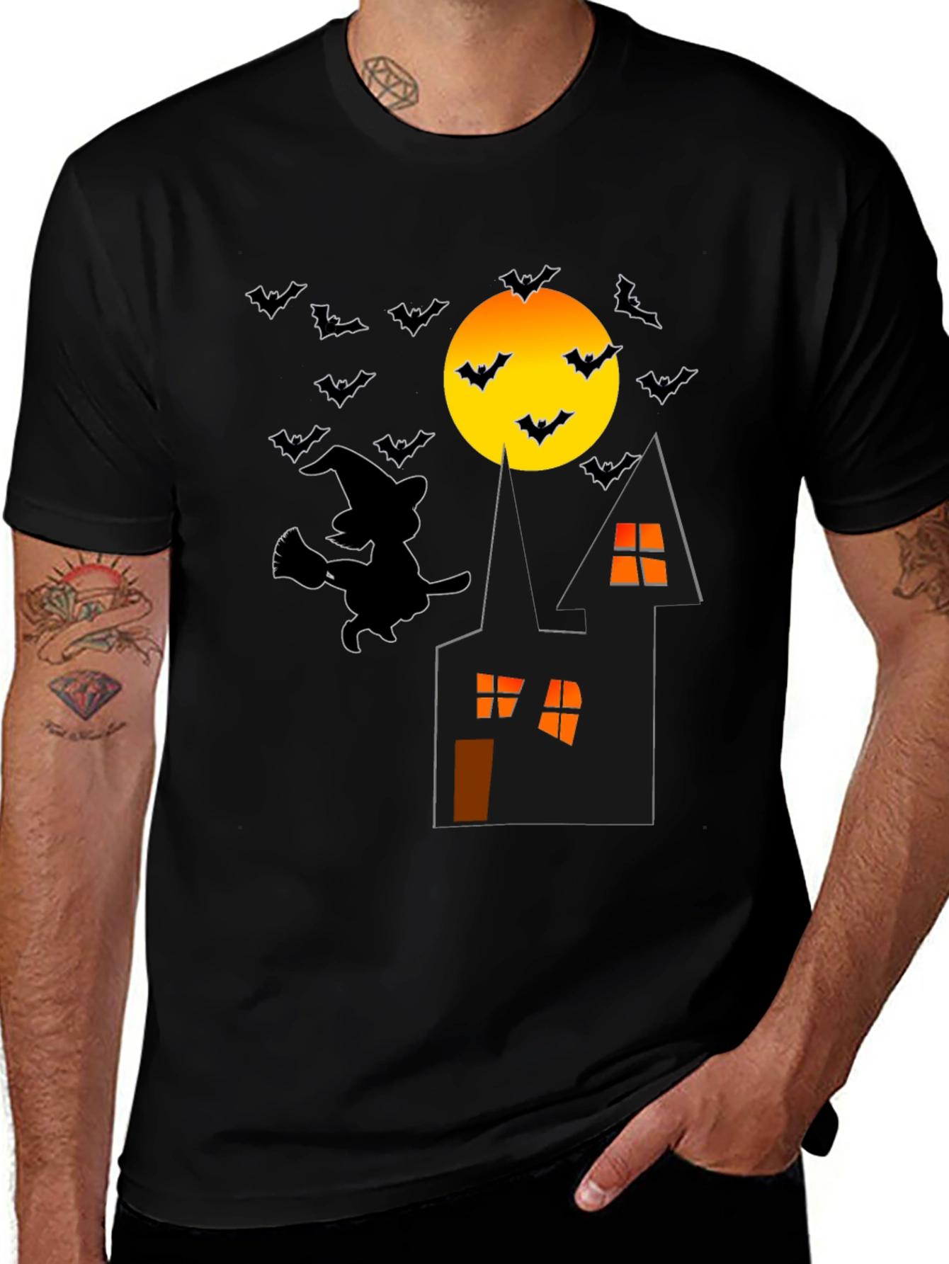 Variant 30 of Halloween Witch & Haunted House T-Shirt