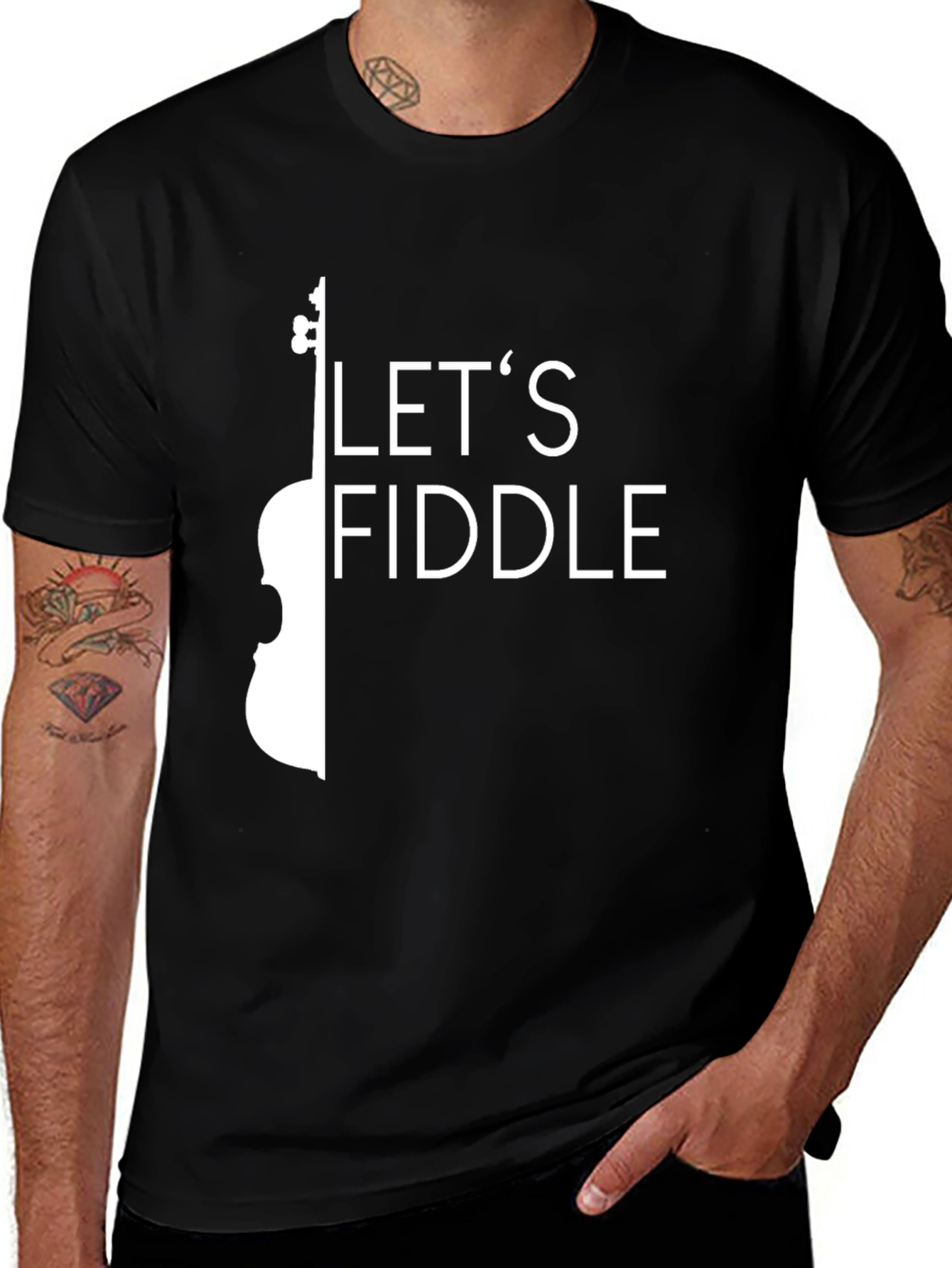 Variant 26 of Let's Fiddle Graphic Tee - Black