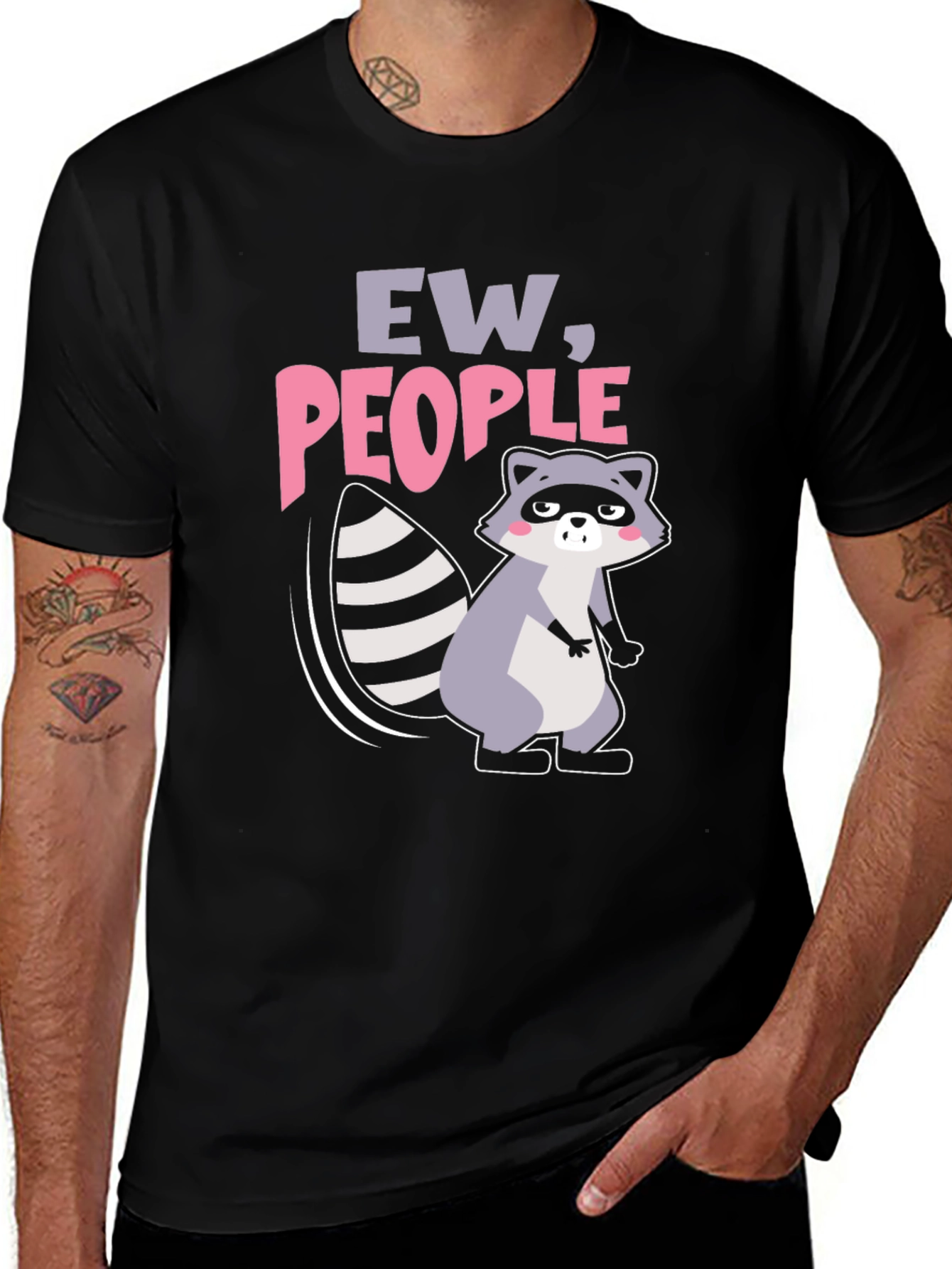 Variant 12 of Ew People Raccoon Graphic T-Shirt - Anti-Social Tee