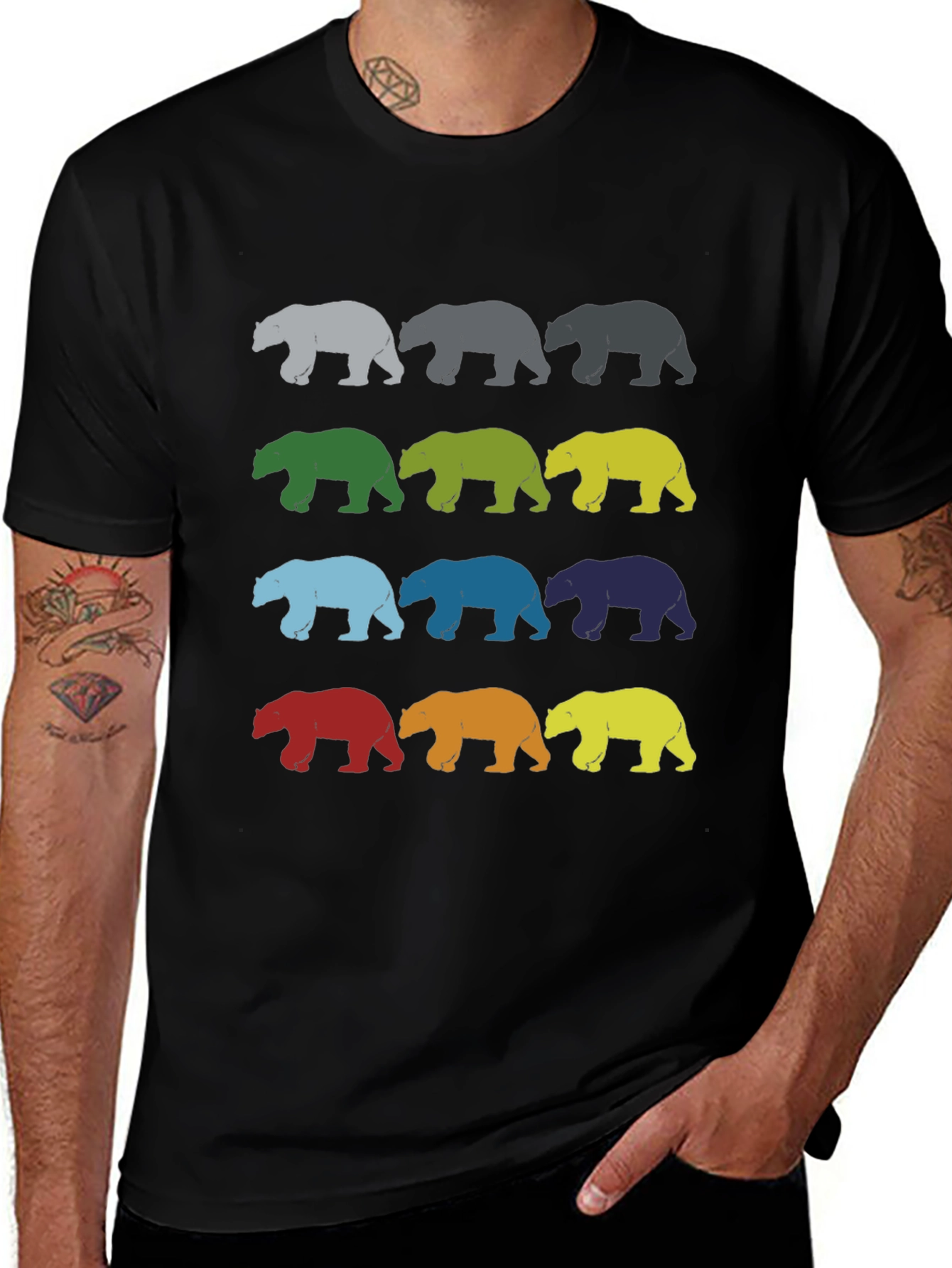 Variant 30 of Colorful Bear Graphic T-Shirt - Novelty Design