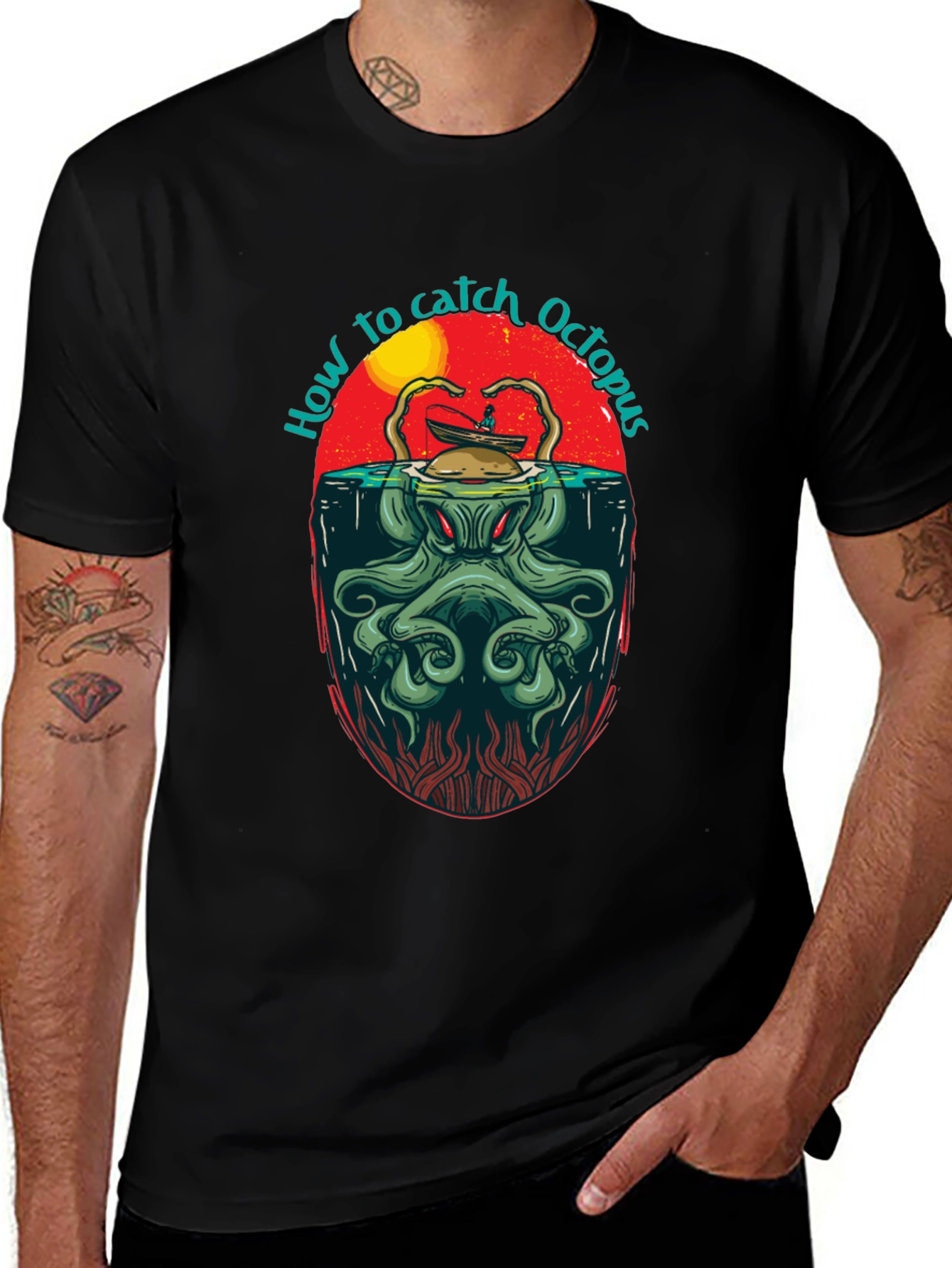 Variant 29 of How to Catch Octopus Graphic T-Shirt