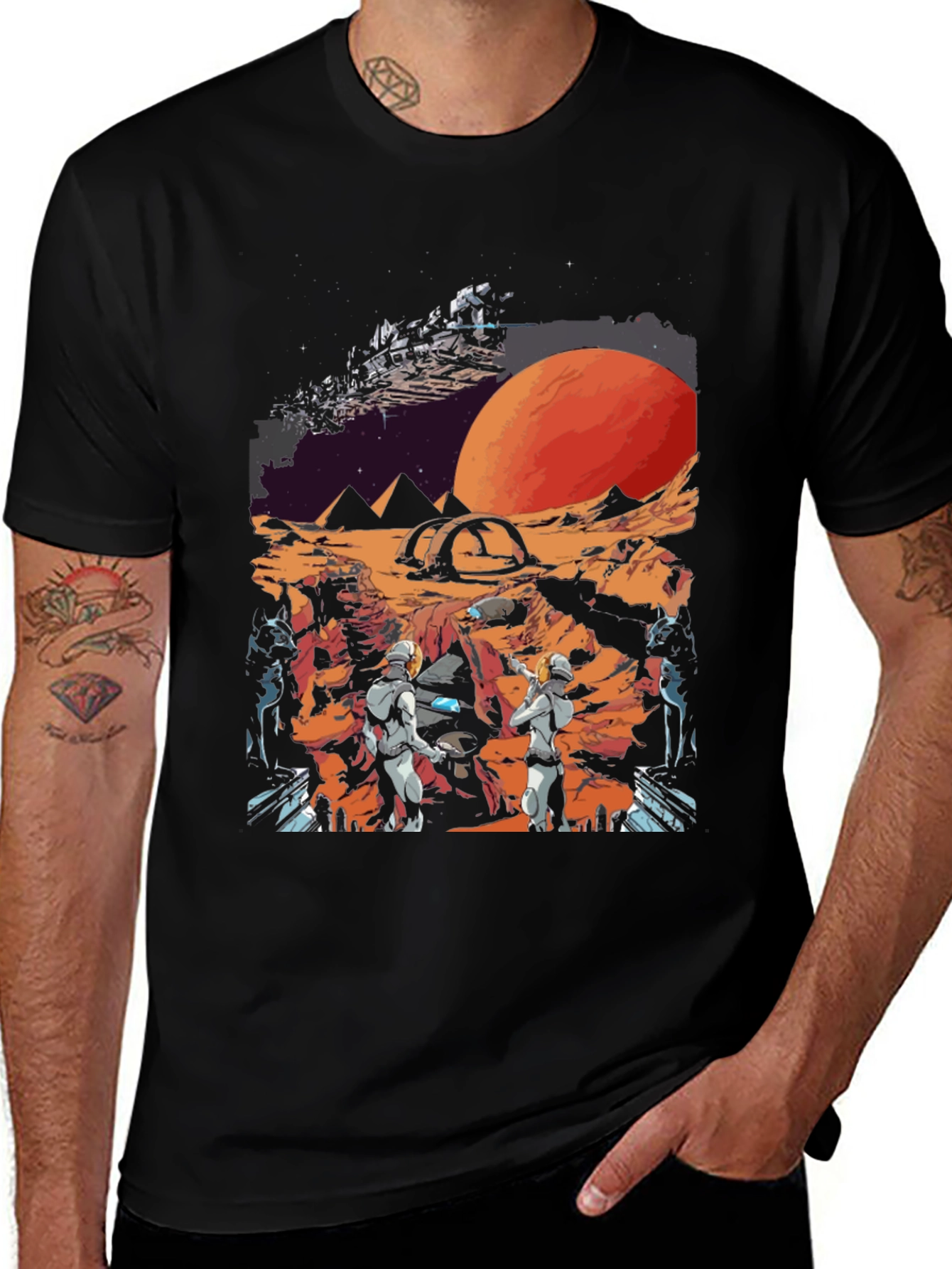 Sci-Fi Expedition Graphic T-Shirt - Explore New Worlds