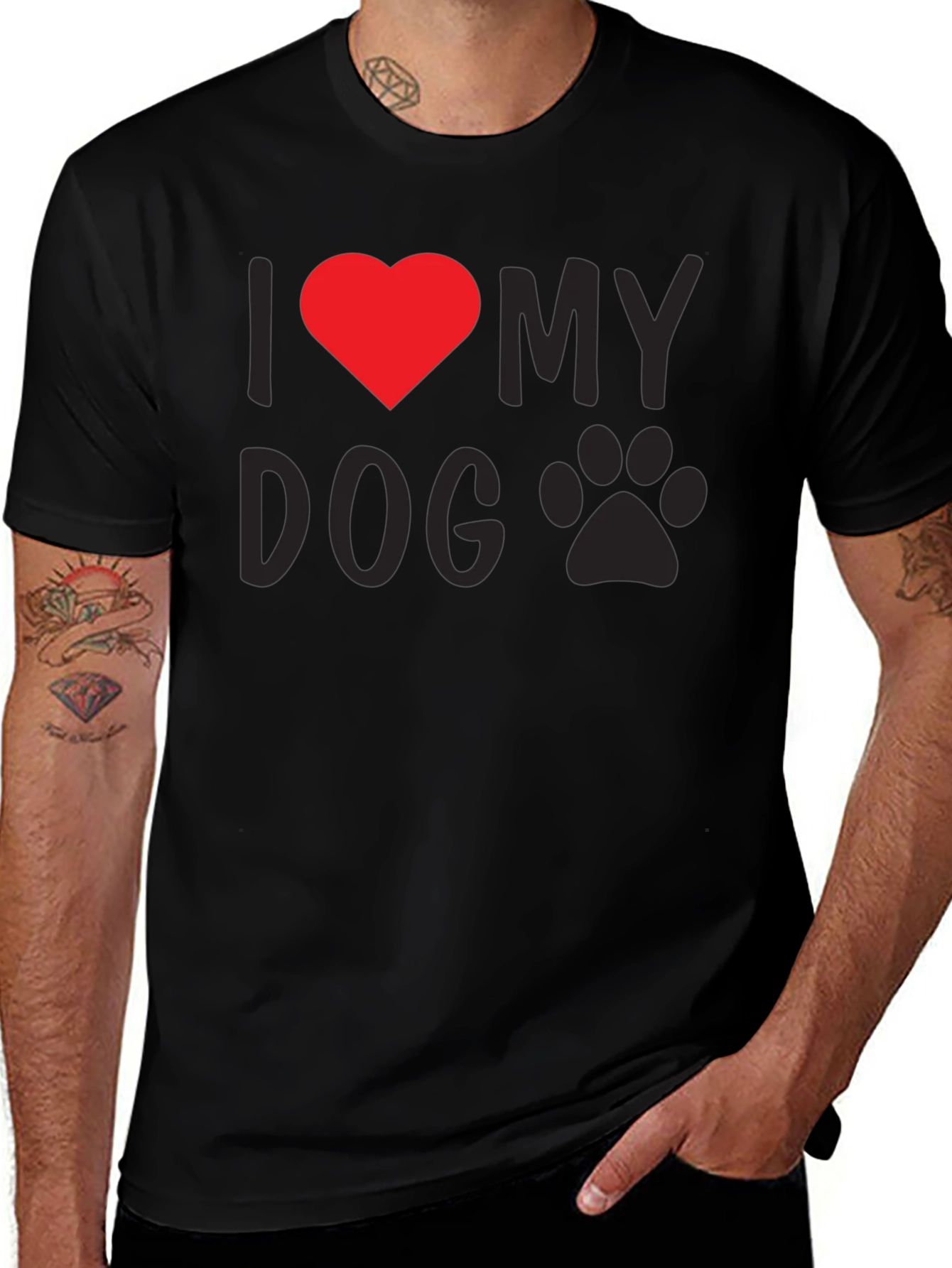 Variant 17 of I Heart My Dog T-Shirt - Black