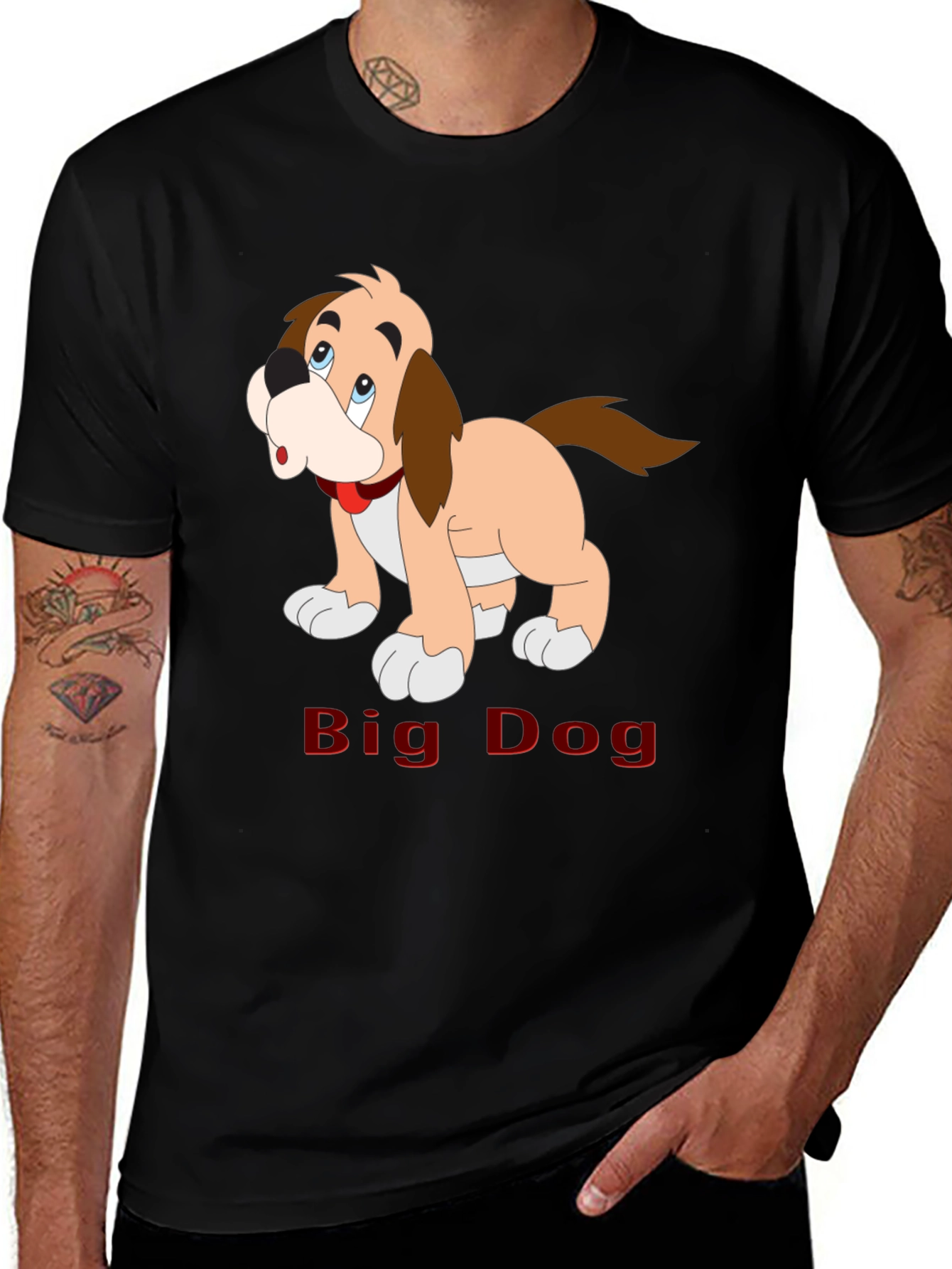Variant 21 of Big Dog Cartoon T-Shirt - Black