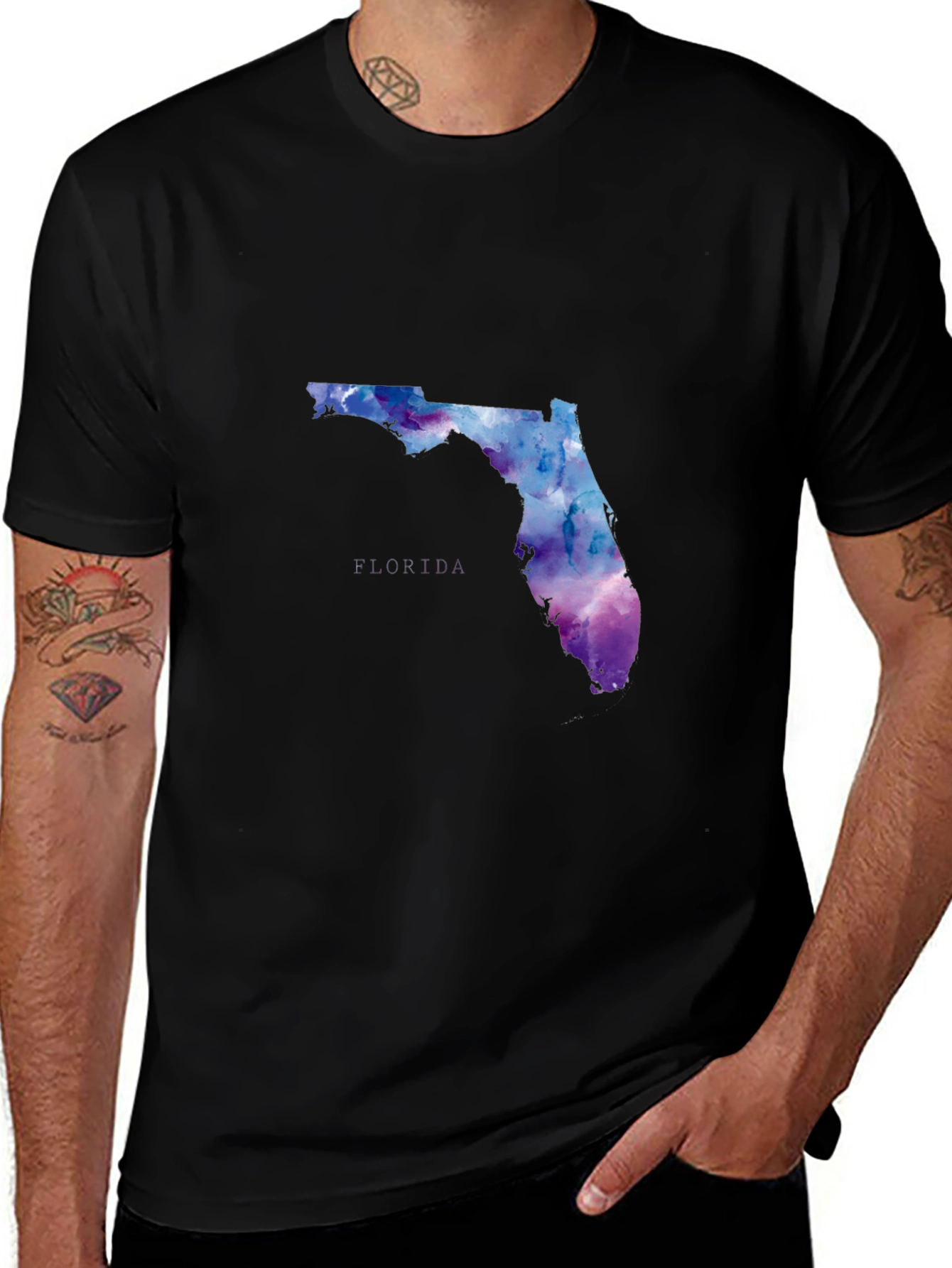Florida State Galaxy Design Black T-Shirt