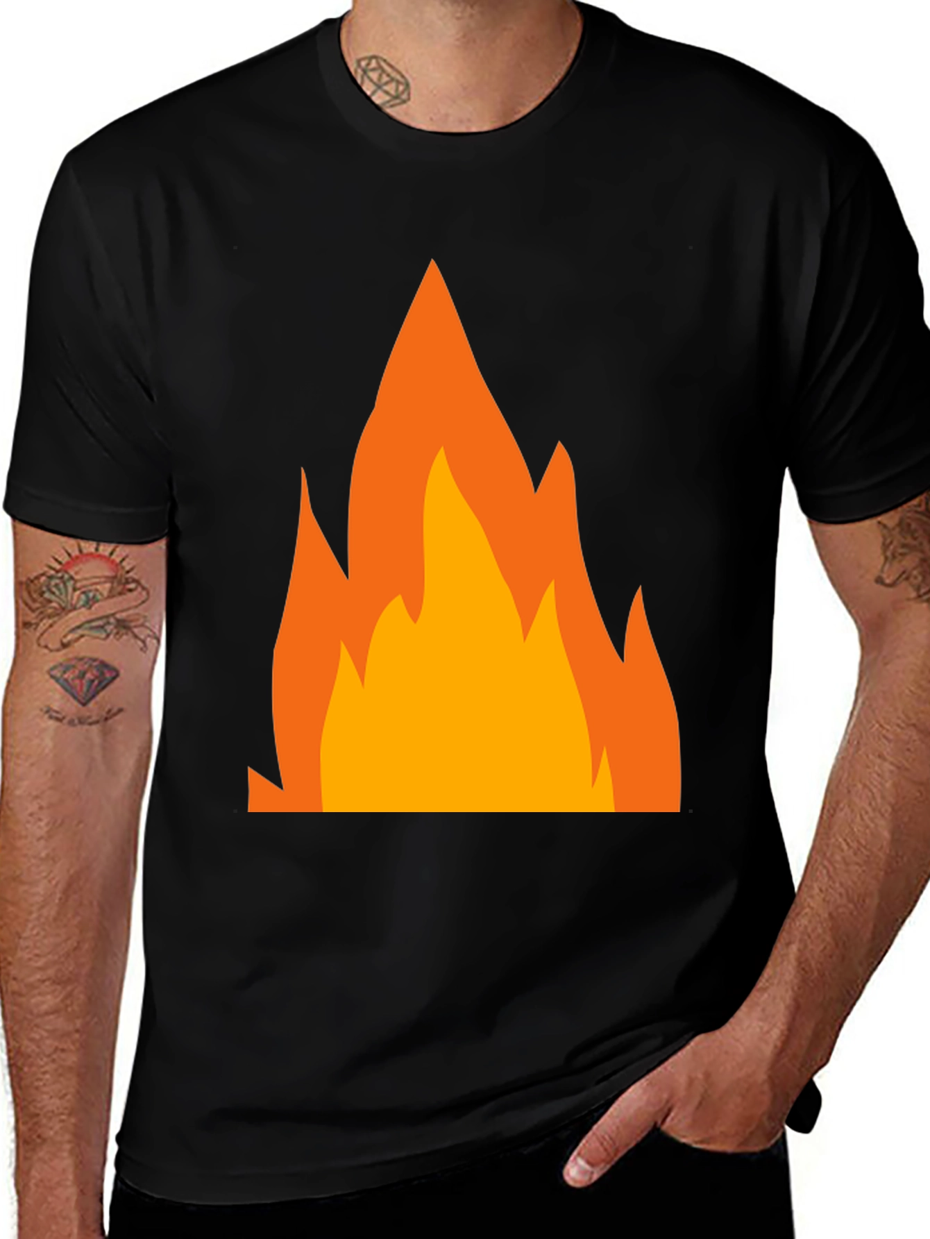 Variant 19 of Fiery Graphic Tee - Bold Black T-Shirt