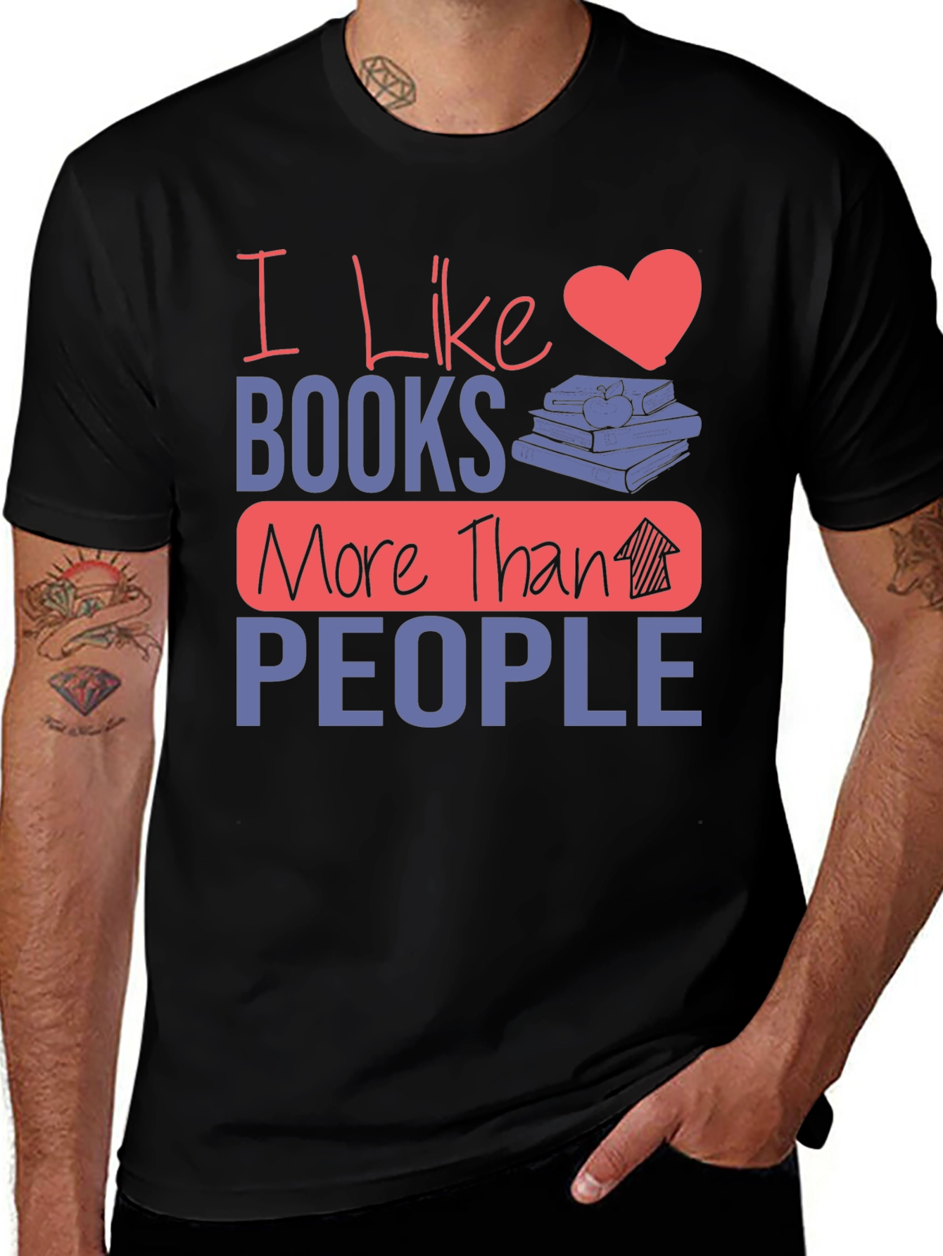 Variant 7 of I Like Books More Than People Graphic Tee