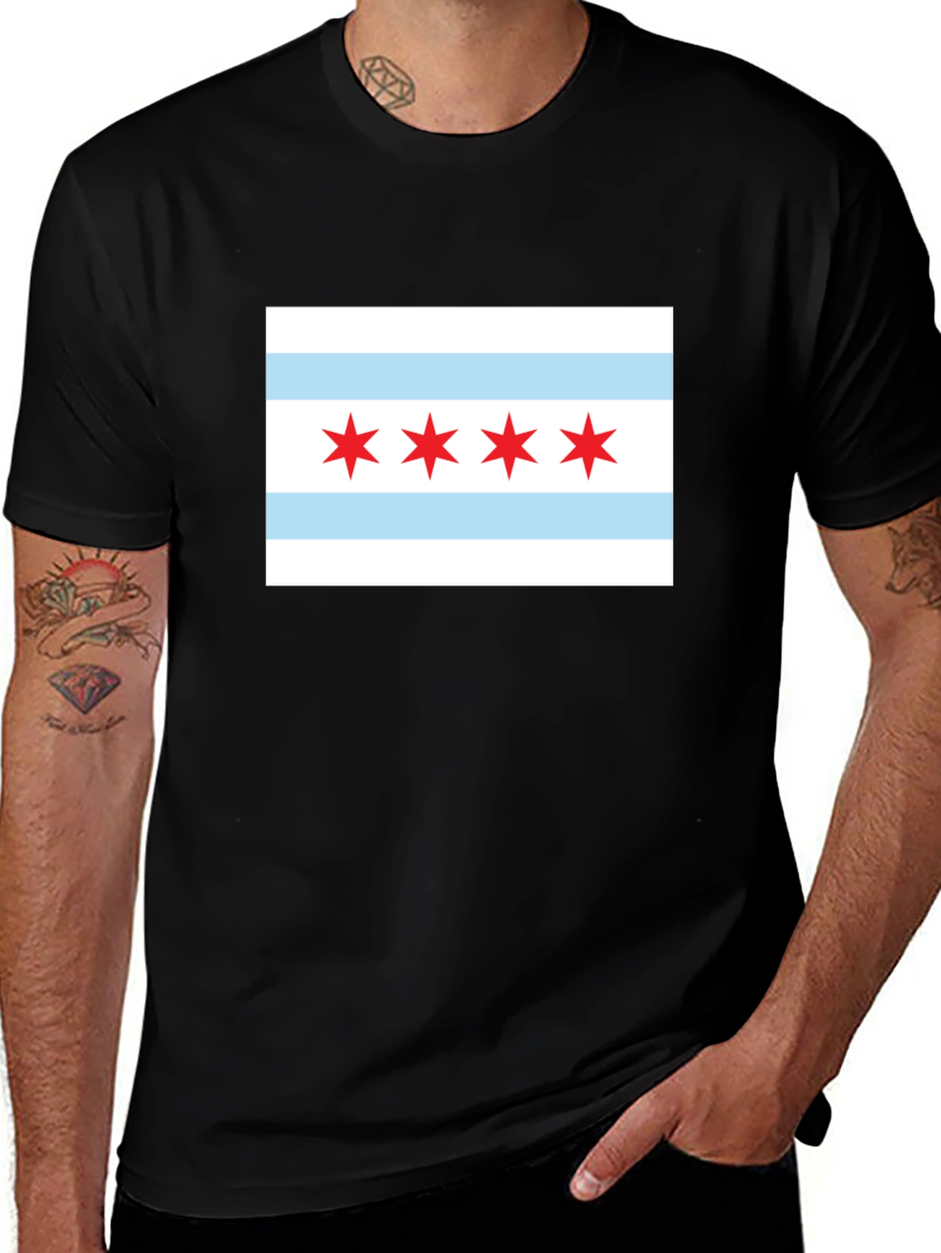 Variant 21 of Chicago Flag T-Shirt: City Pride Tee