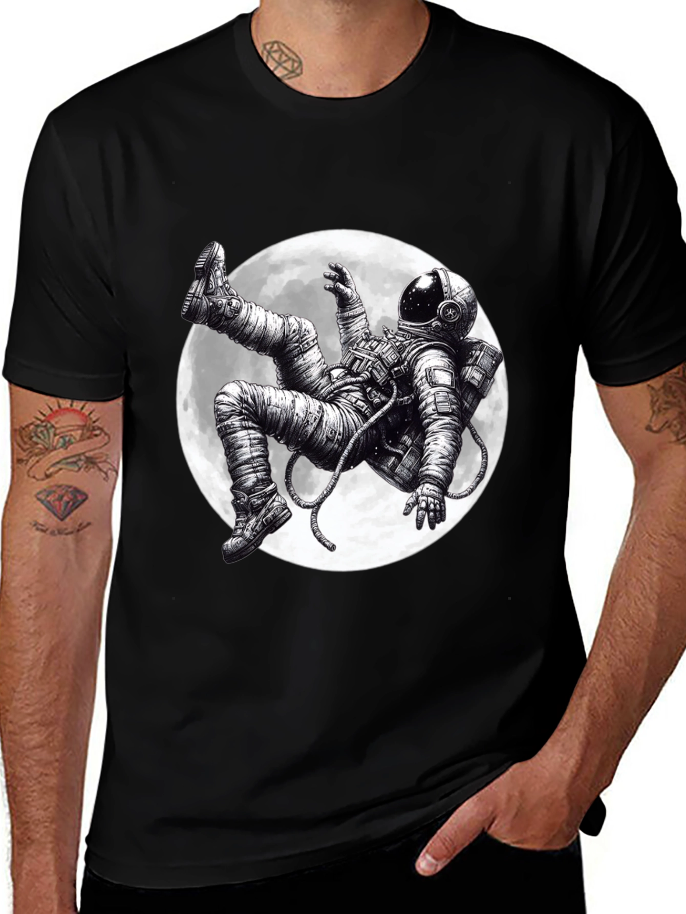 Variant 14 of Astronaut Moon T-Shirt - Space Graphic Tee