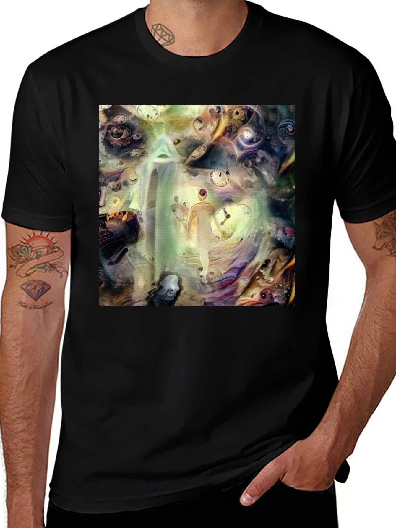 Variant 11 of Surreal Time T-Shirt - Artistic Graphic Tee