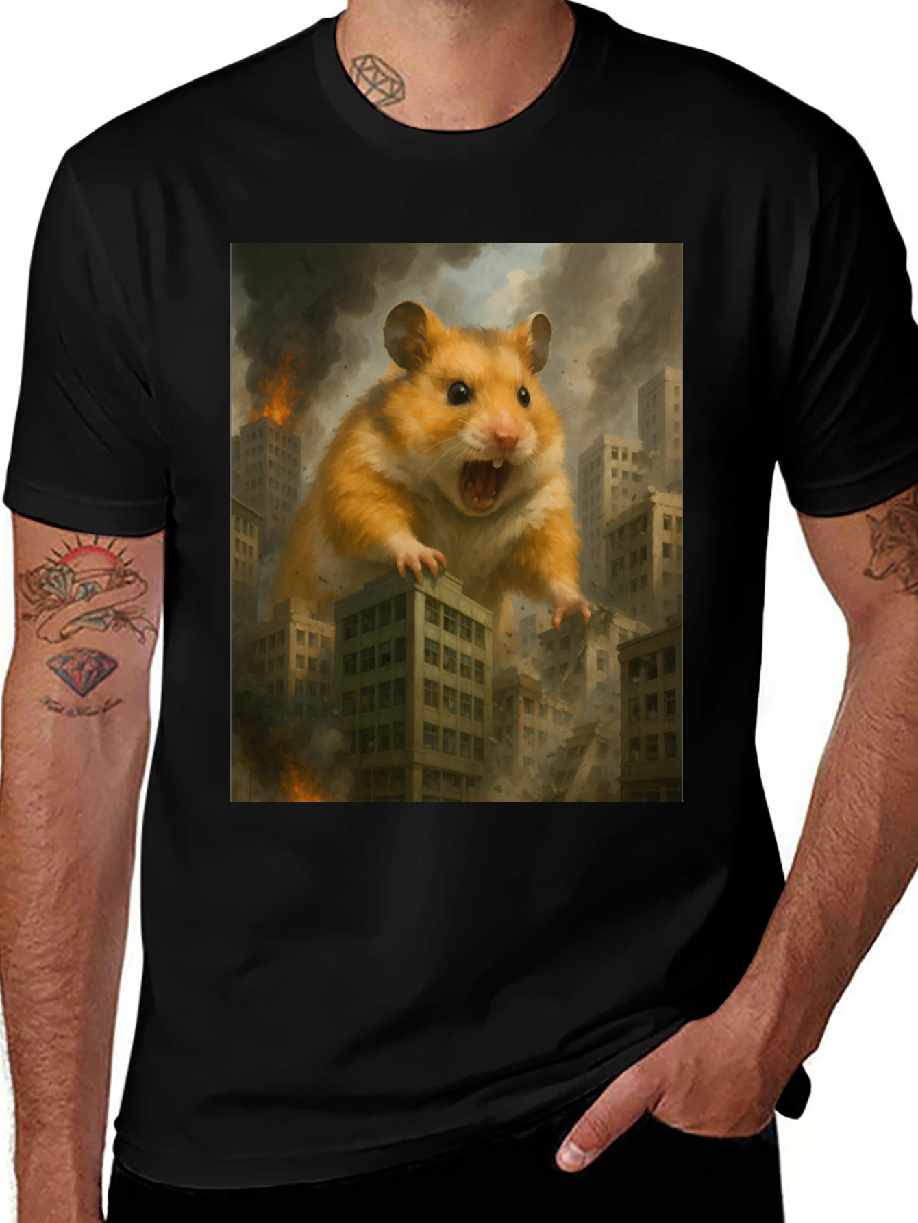Variant 23 of Giant Hamster Attack Graphic Tee