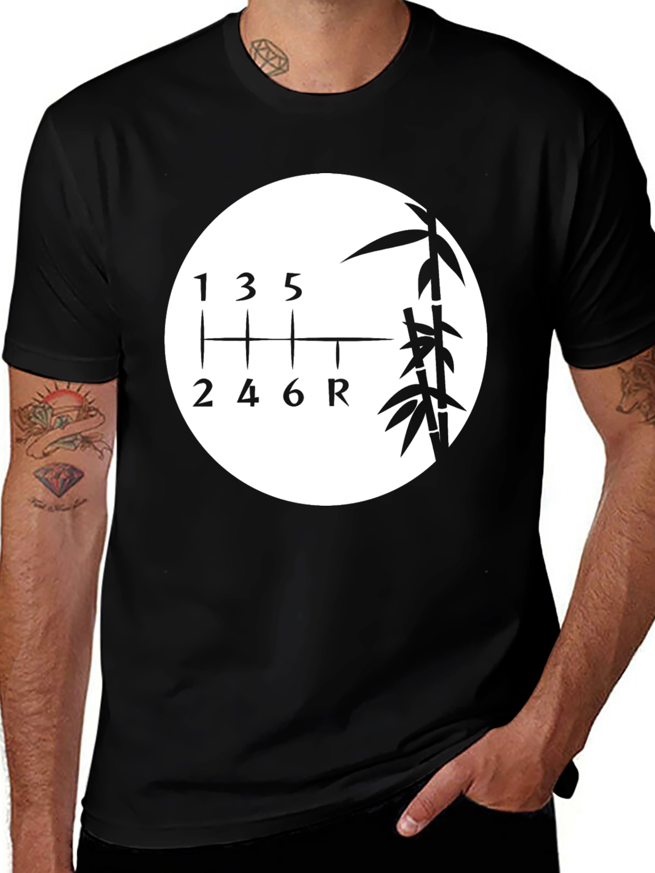 Variant 10 of Gear Shift Bamboo T-Shirt - Car Enthusiast Tee