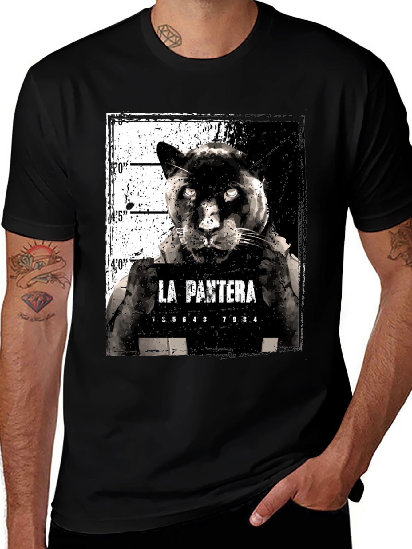 Variant 15 of La Pantera Mugshot Graphic Tee - Black