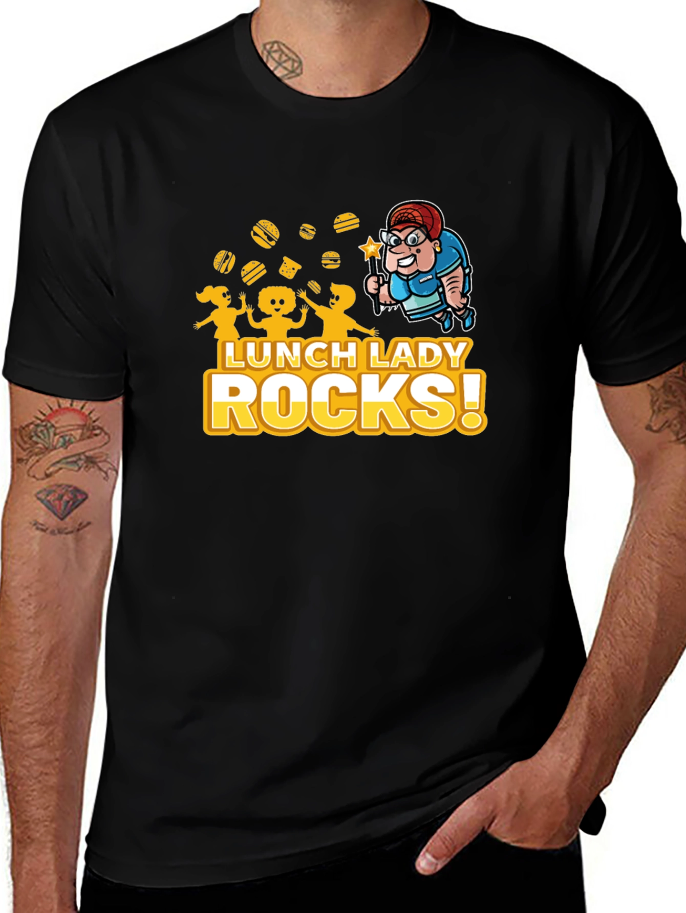 Variant 5 of Lunch Lady Rocks! Graphic T-Shirt