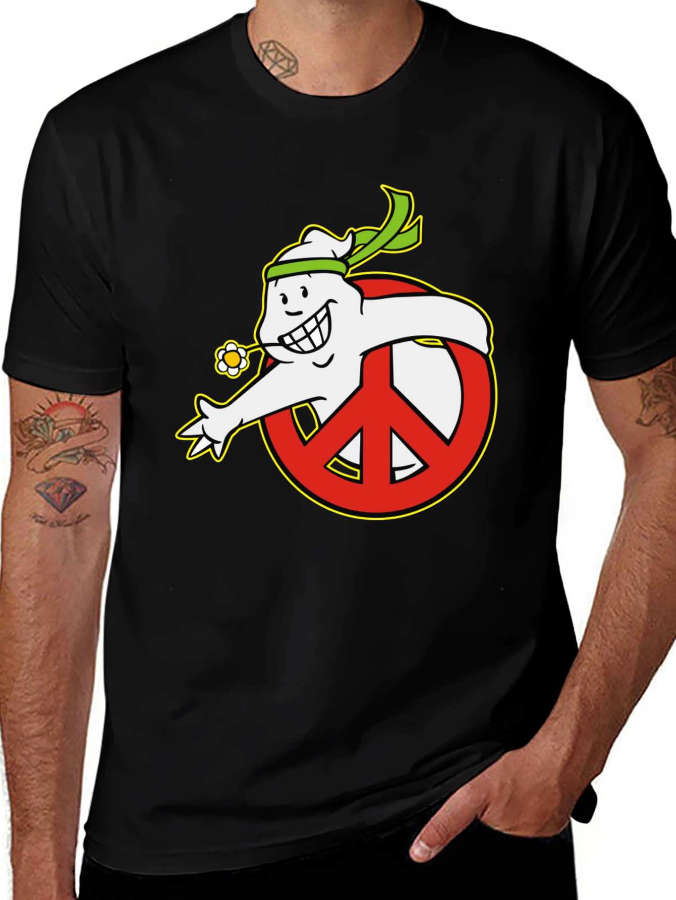 Variant 6 of Peace Sign Ghost Graphic T-Shirt