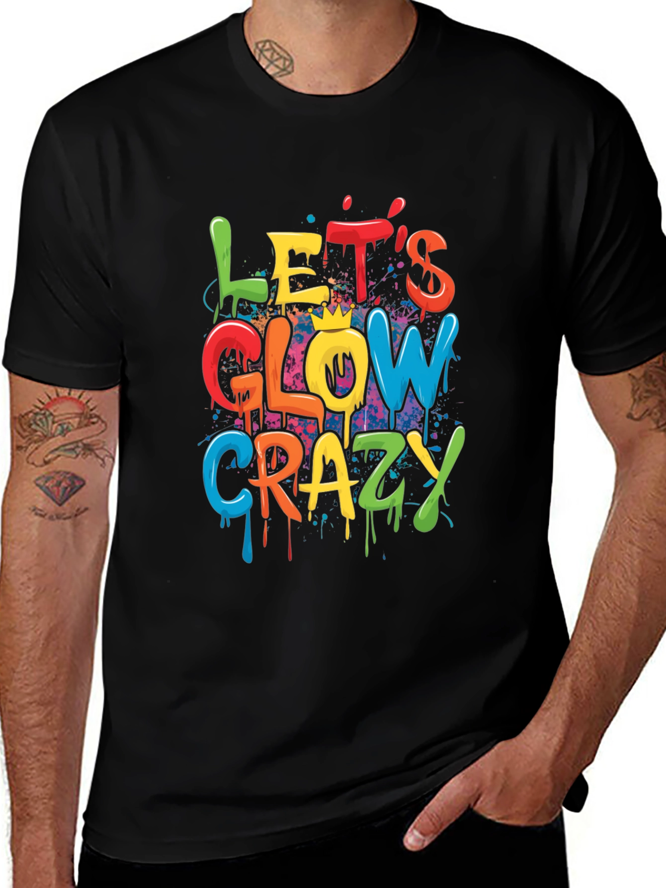 Variant 14 of Let's Glow Crazy Graphic T-Shirt