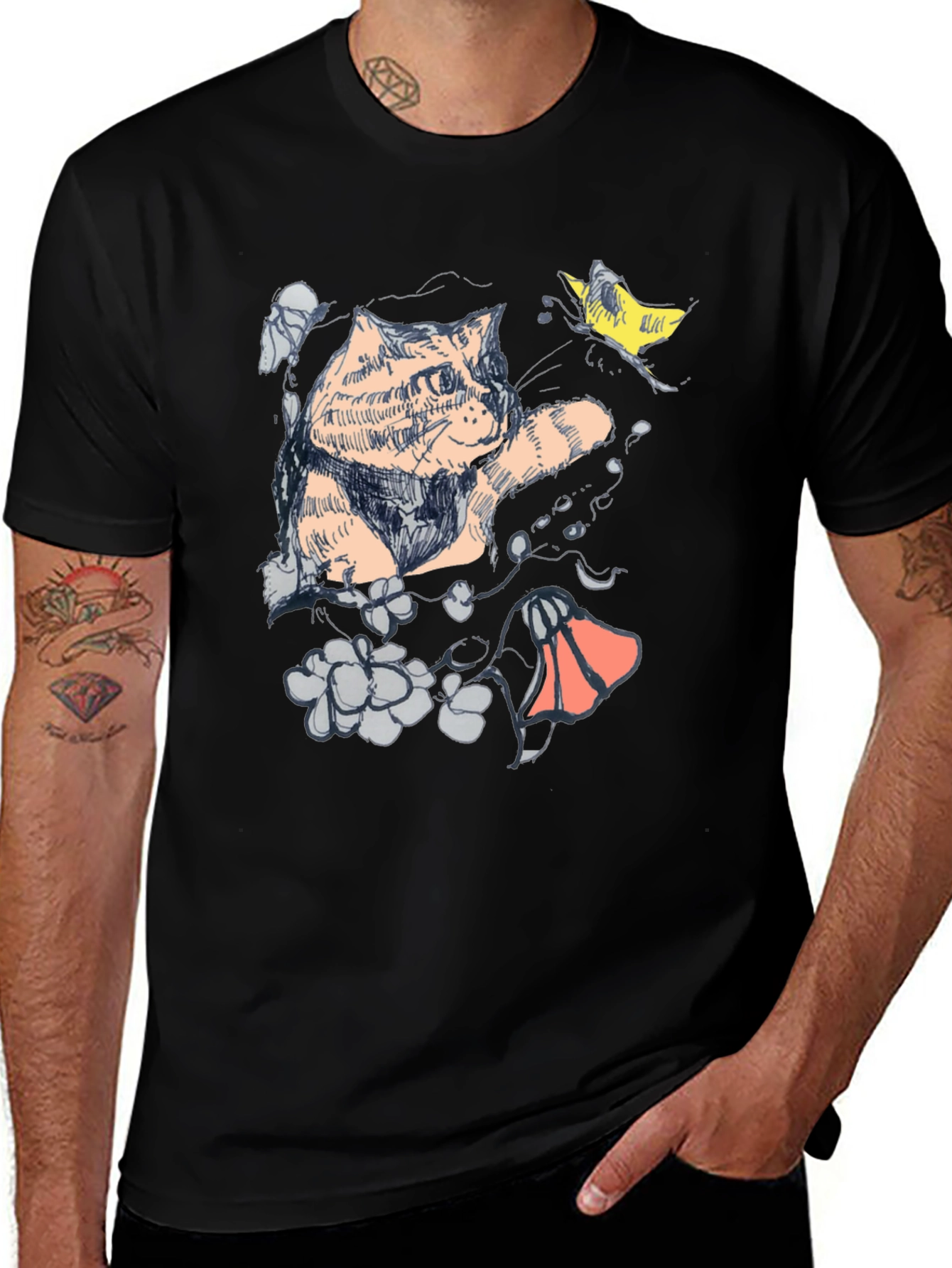 Variant 29 of Cat Art Graphic T-Shirt - Unique Artistic Design