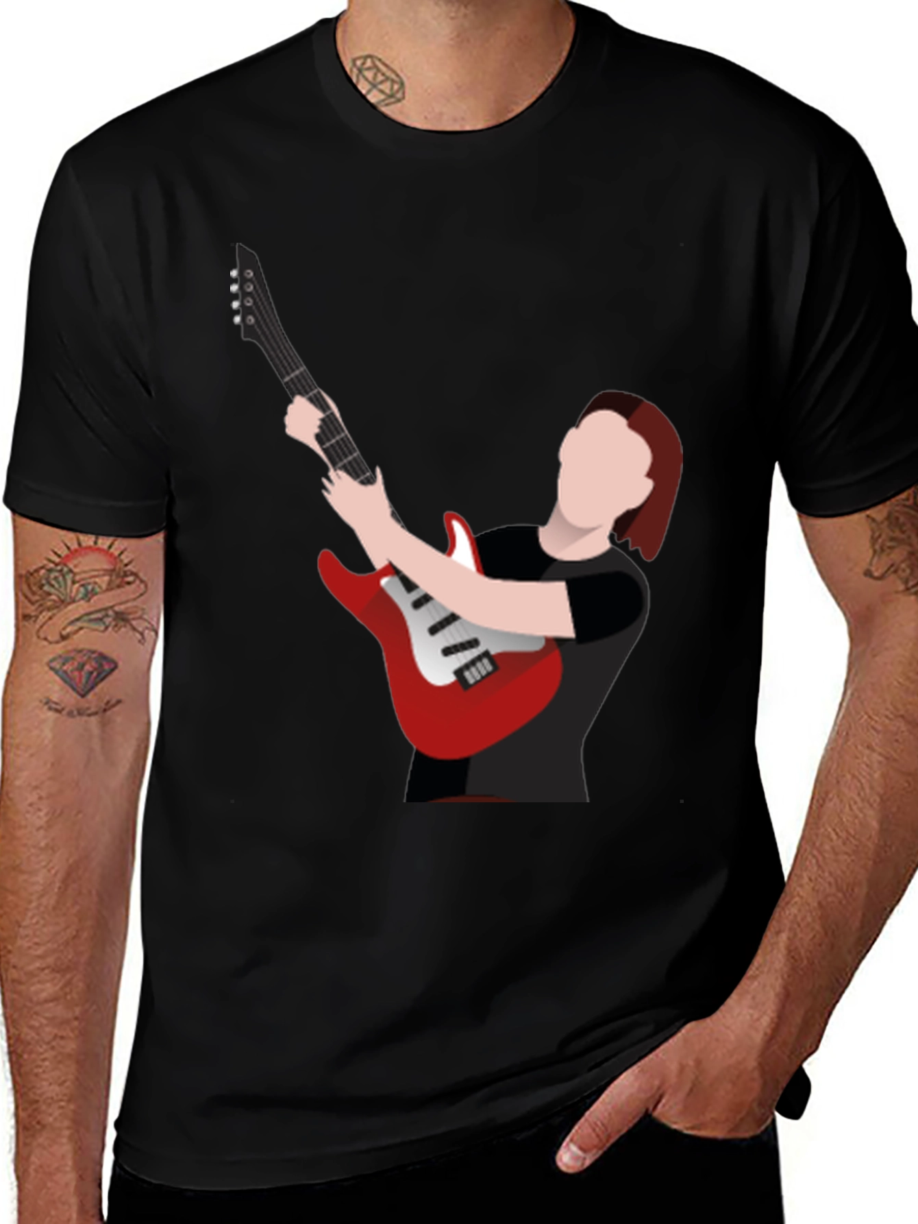 Variant 12 of Guitar Player Black T-Shirt