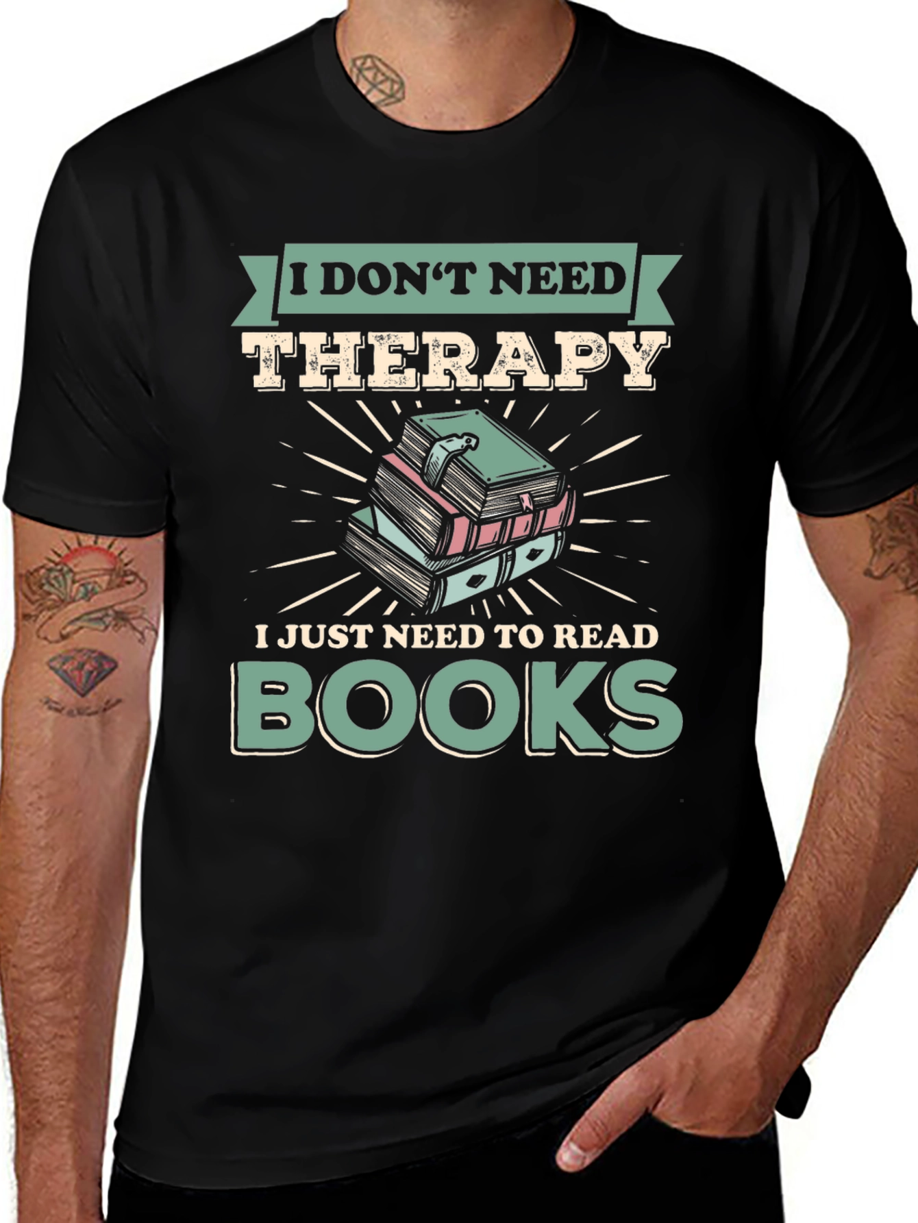 Variant 4 of Book Lover T-Shirt - I Don't Need Therapy