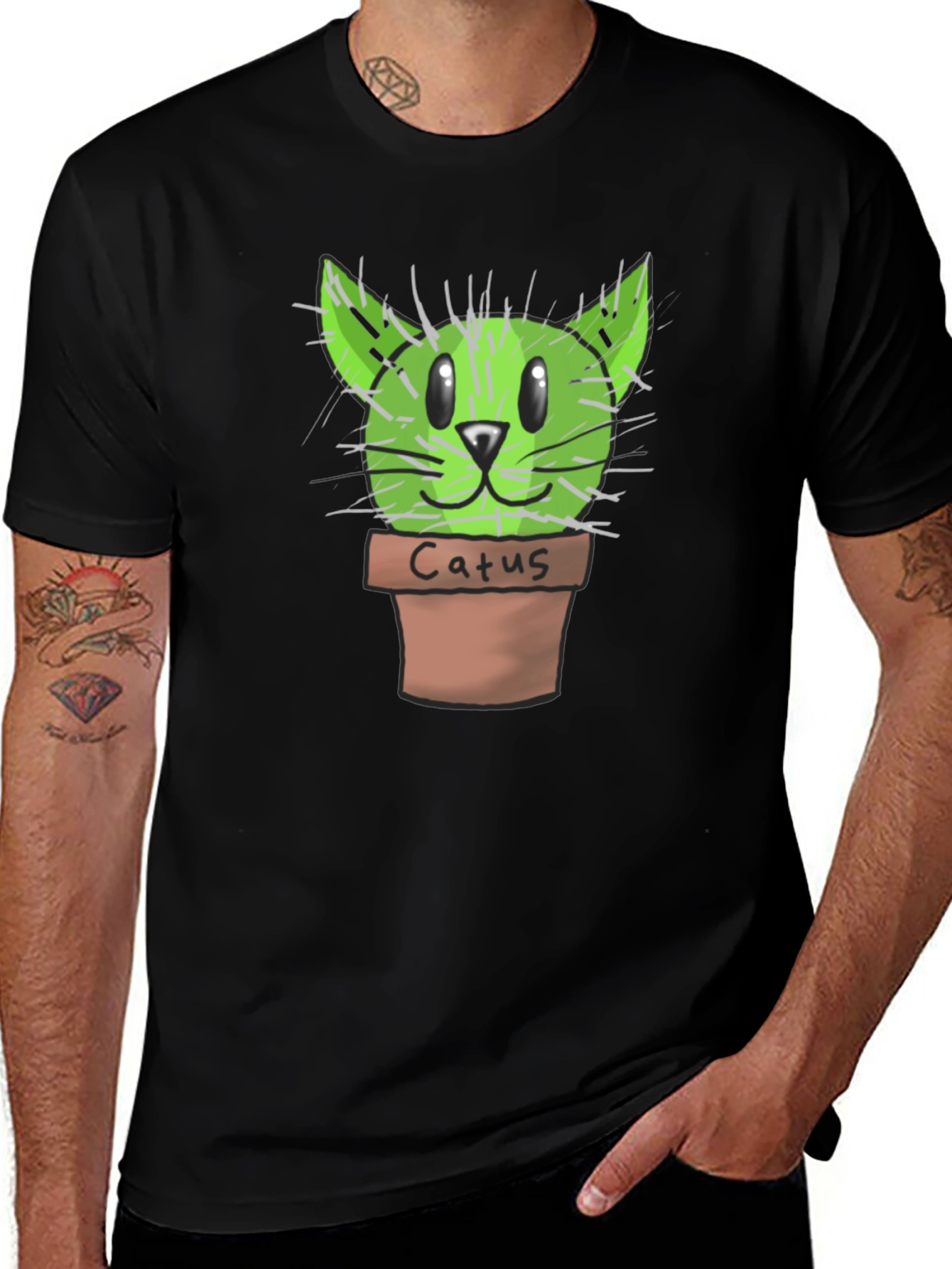 Catus Cat Cactus T-Shirt - Funny Plant Pun Tee