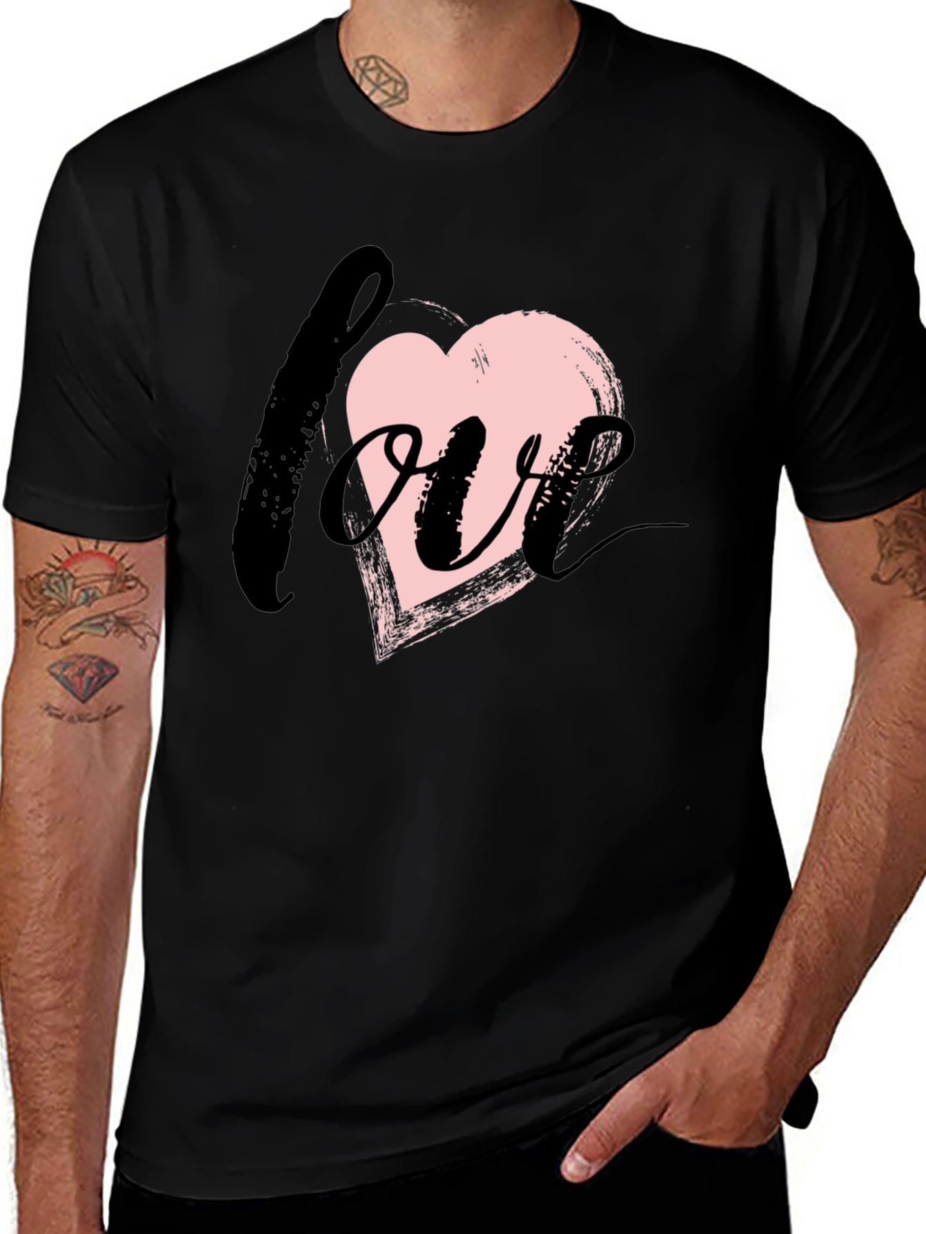 Love Heart Brushstroke Graphic Tee