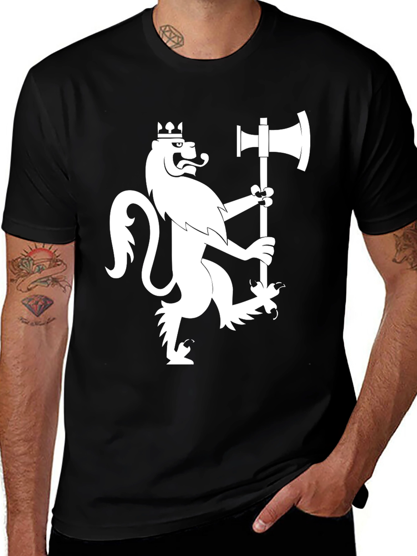 Variant 13 of Lion Rampant Axe Graphic Tee - Black