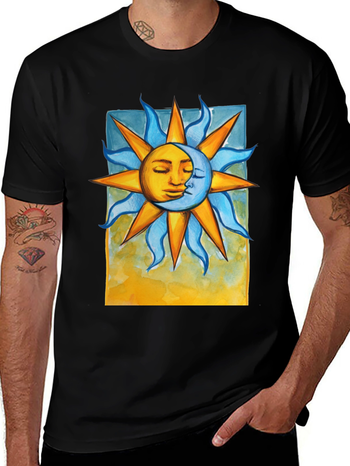 Variant 13 of Celestial Sun & Moon Graphic T-Shirt