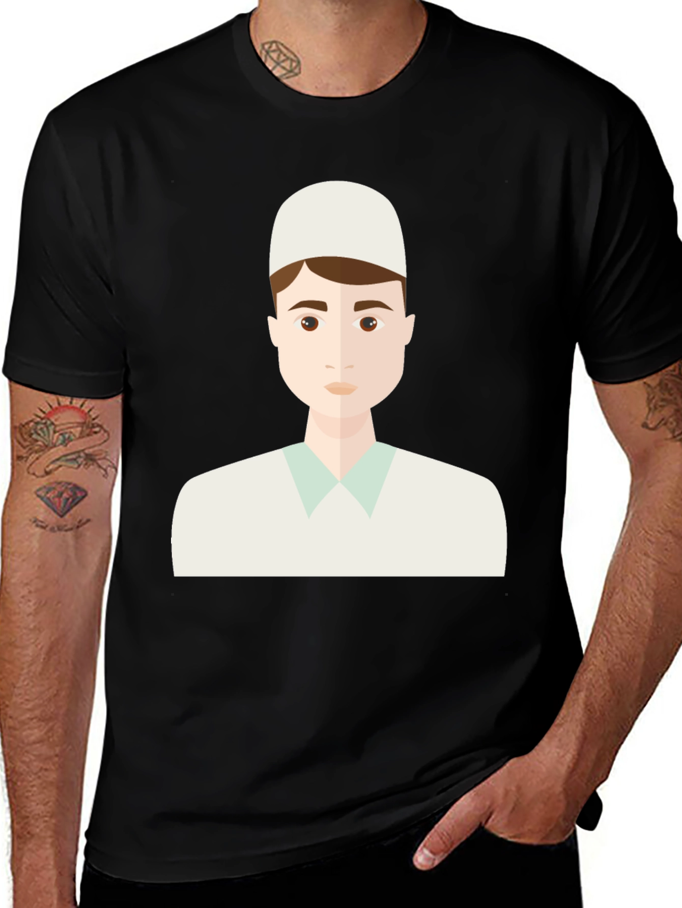 Variant 4 of Black T-Shirt with Muslim Man Graphic