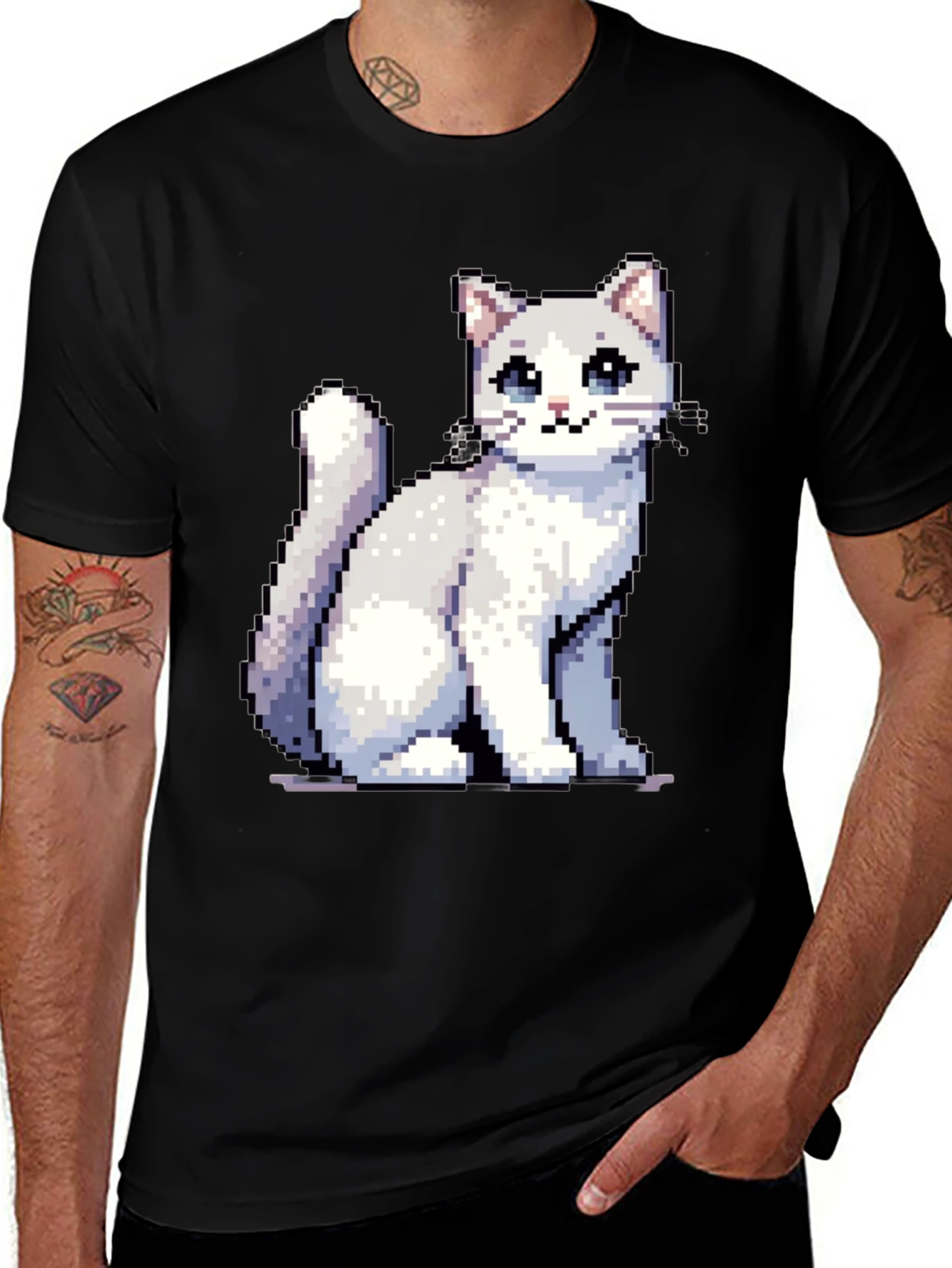 Variant 24 of Pixel Cat T-Shirt - Cute Gamer Style