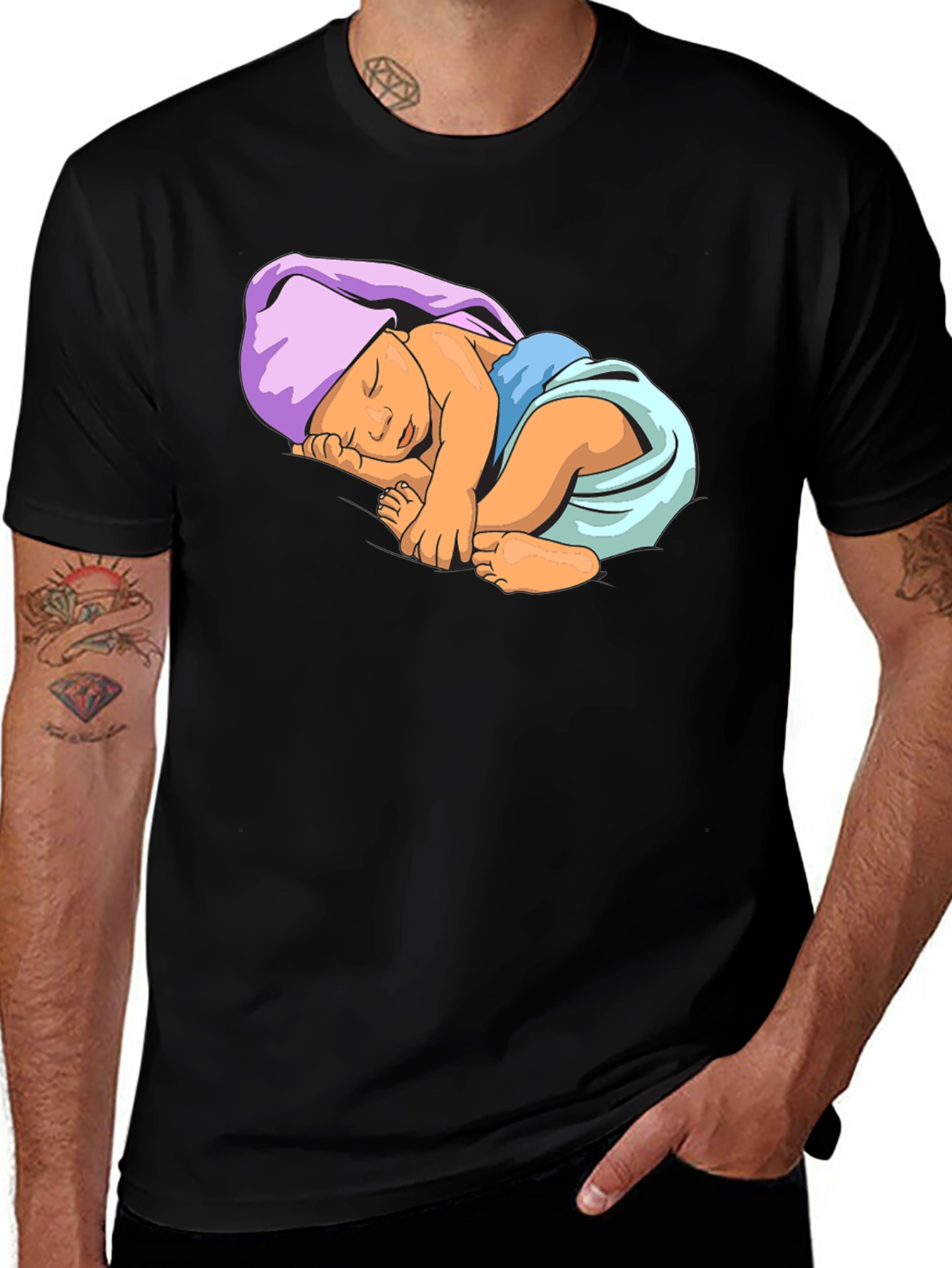 Baby Graphic Tee - Black Cotton Comfort