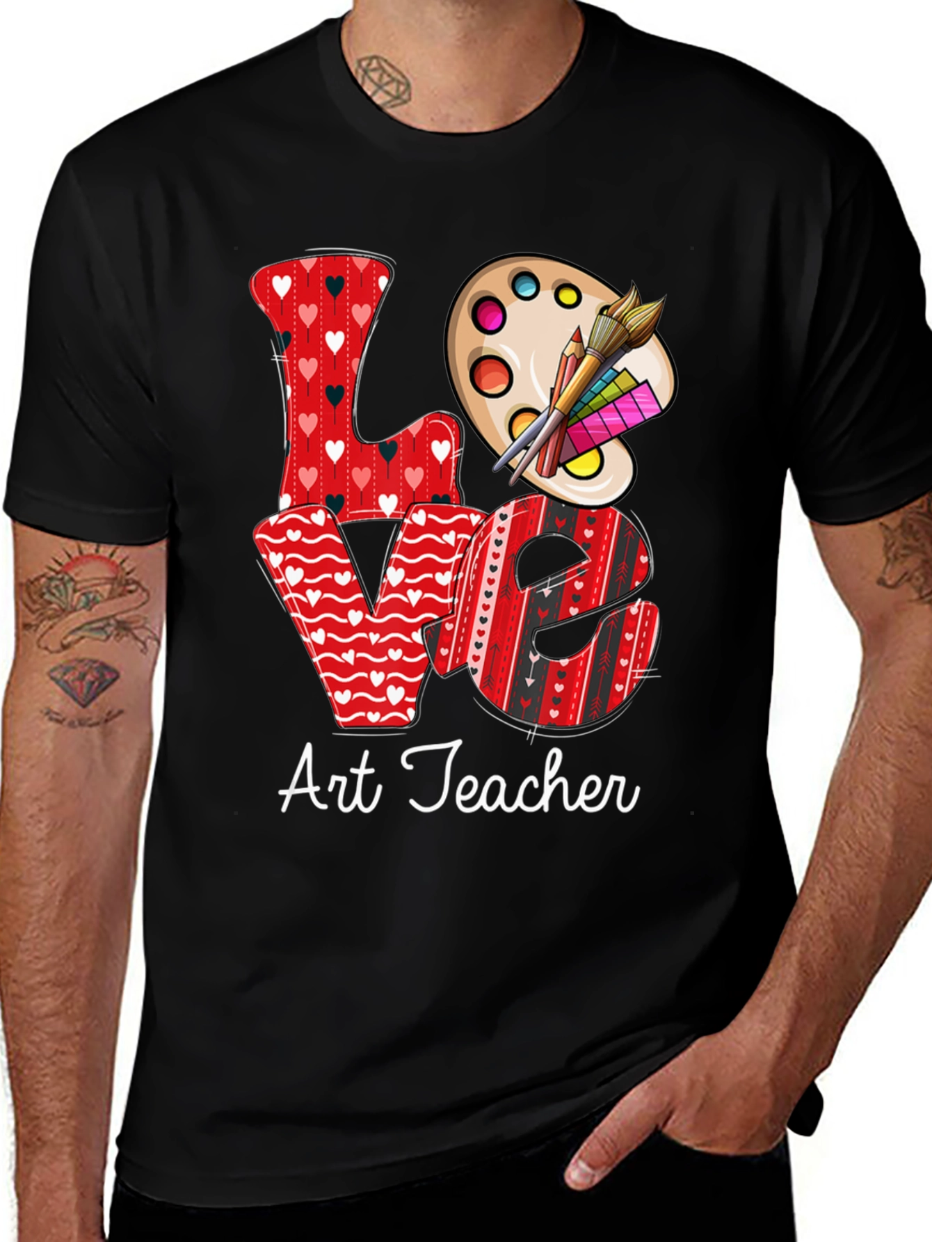 Black Love Art Teacher Graphic Tee main image